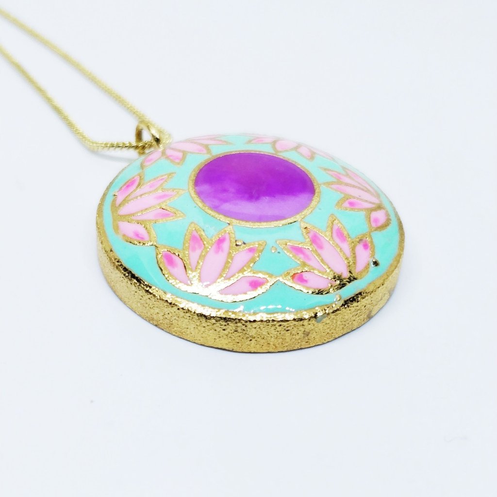 Lotus Pendant Pink & Purple