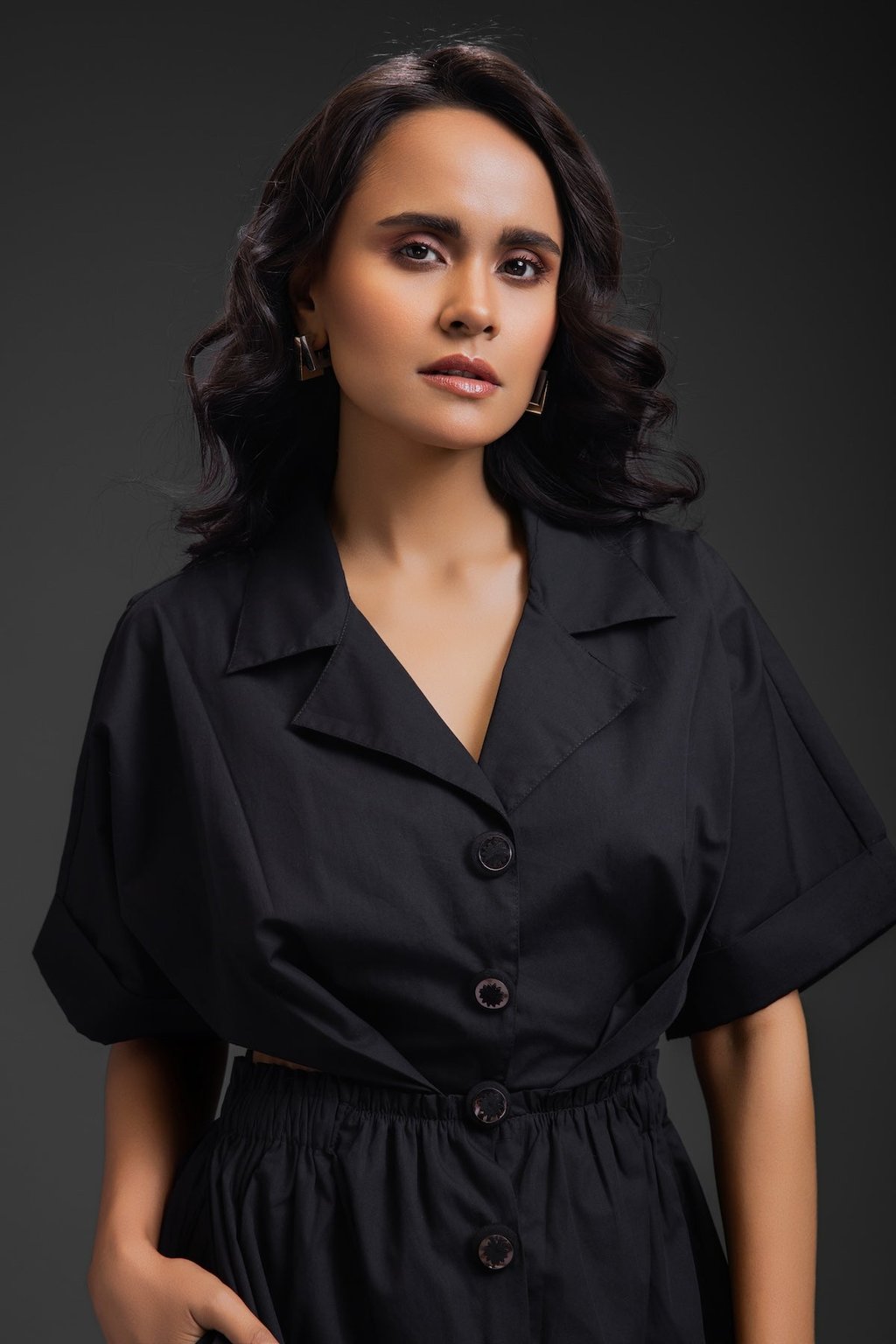 Black Jumpsuit with Side Cuts