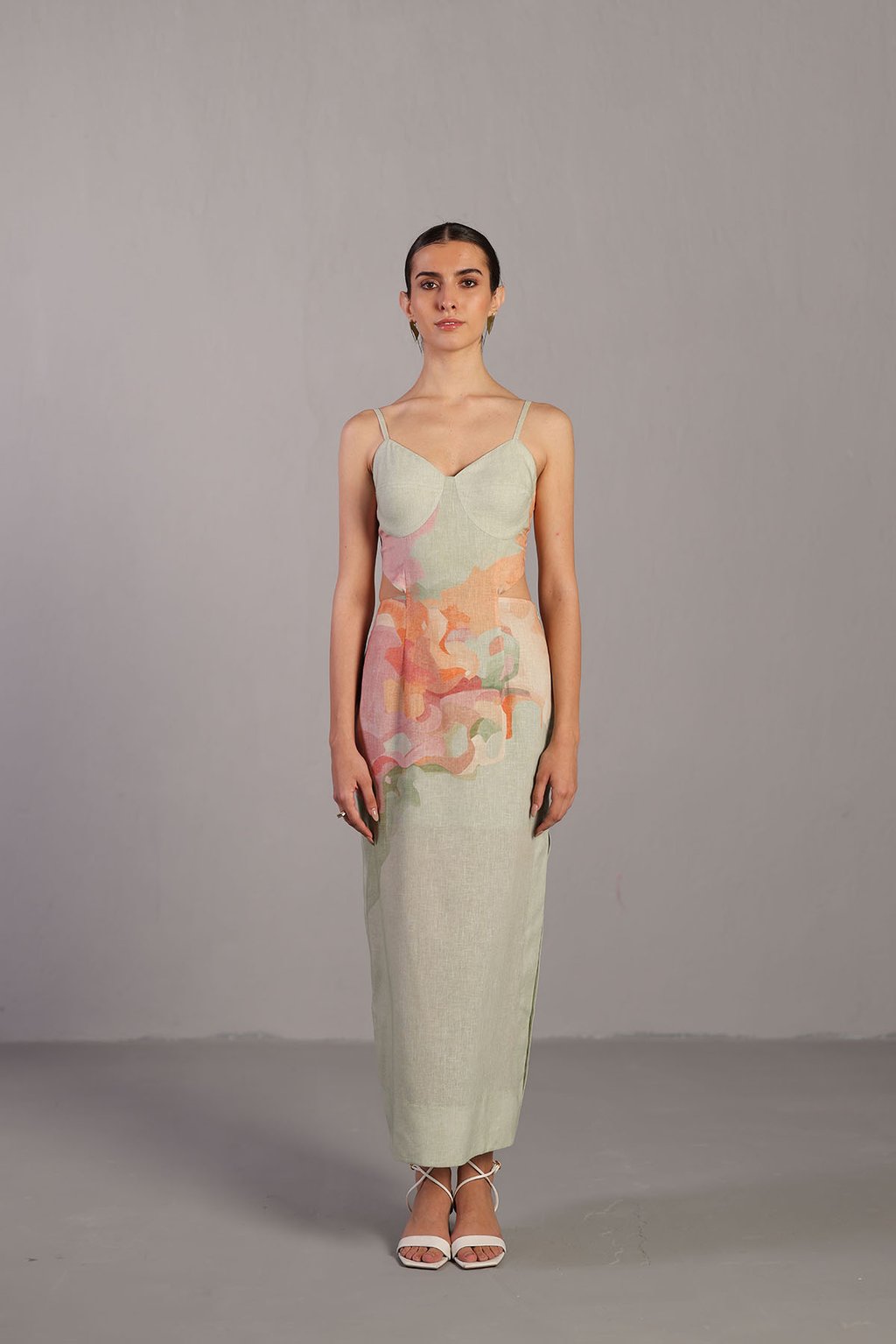 Diffuse Soft Pink & Green Dress