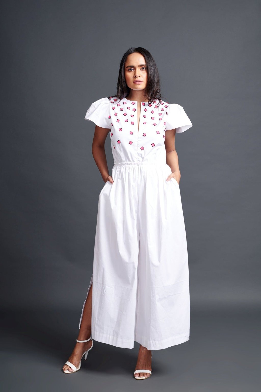 Jumpsuit with Embroidery