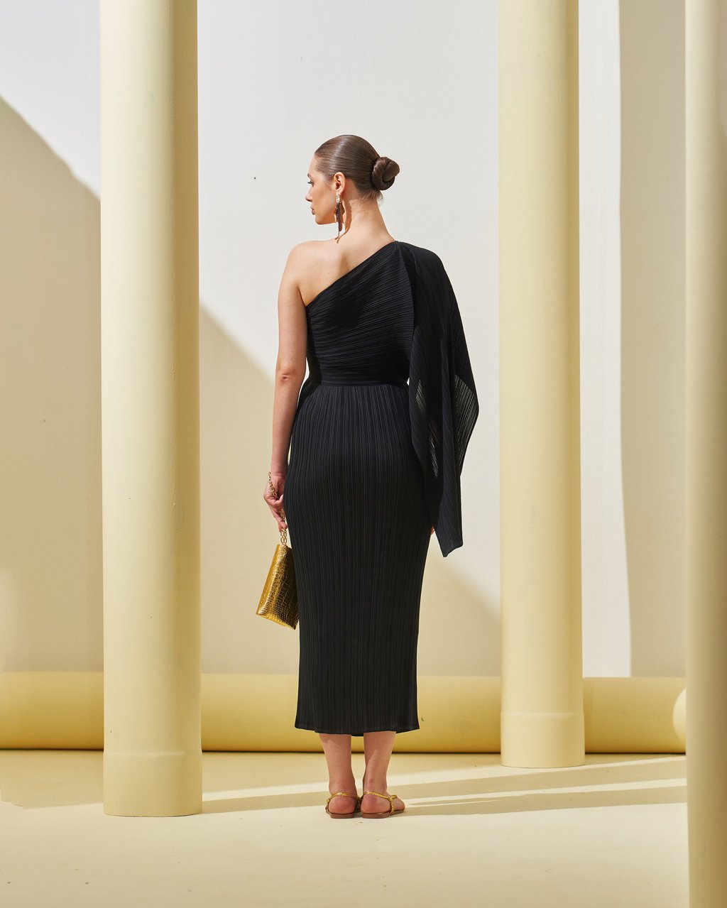 One Shoulder Drape Dress