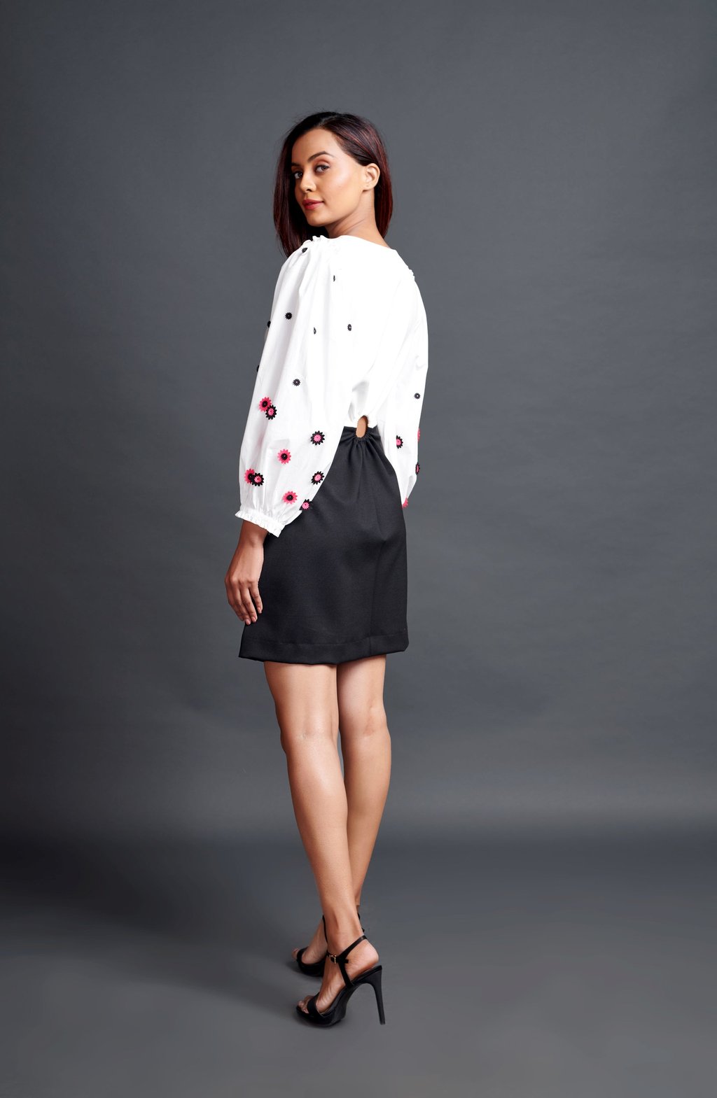 Cut Out Dress with Embroidery