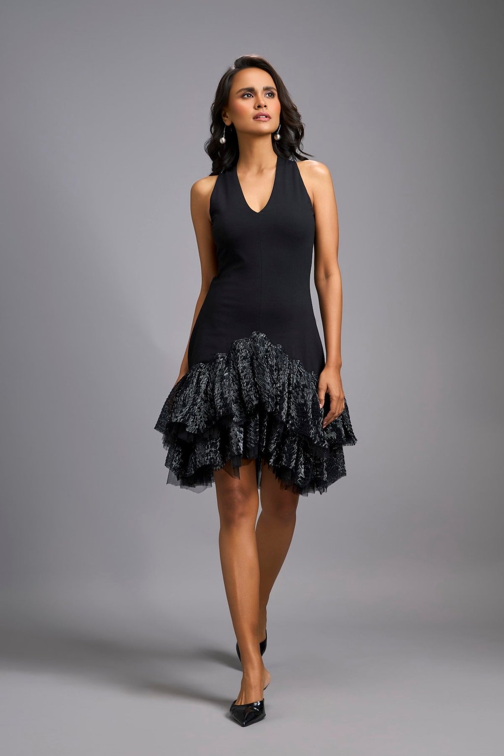 Black Halter Neck Cocktail Dress