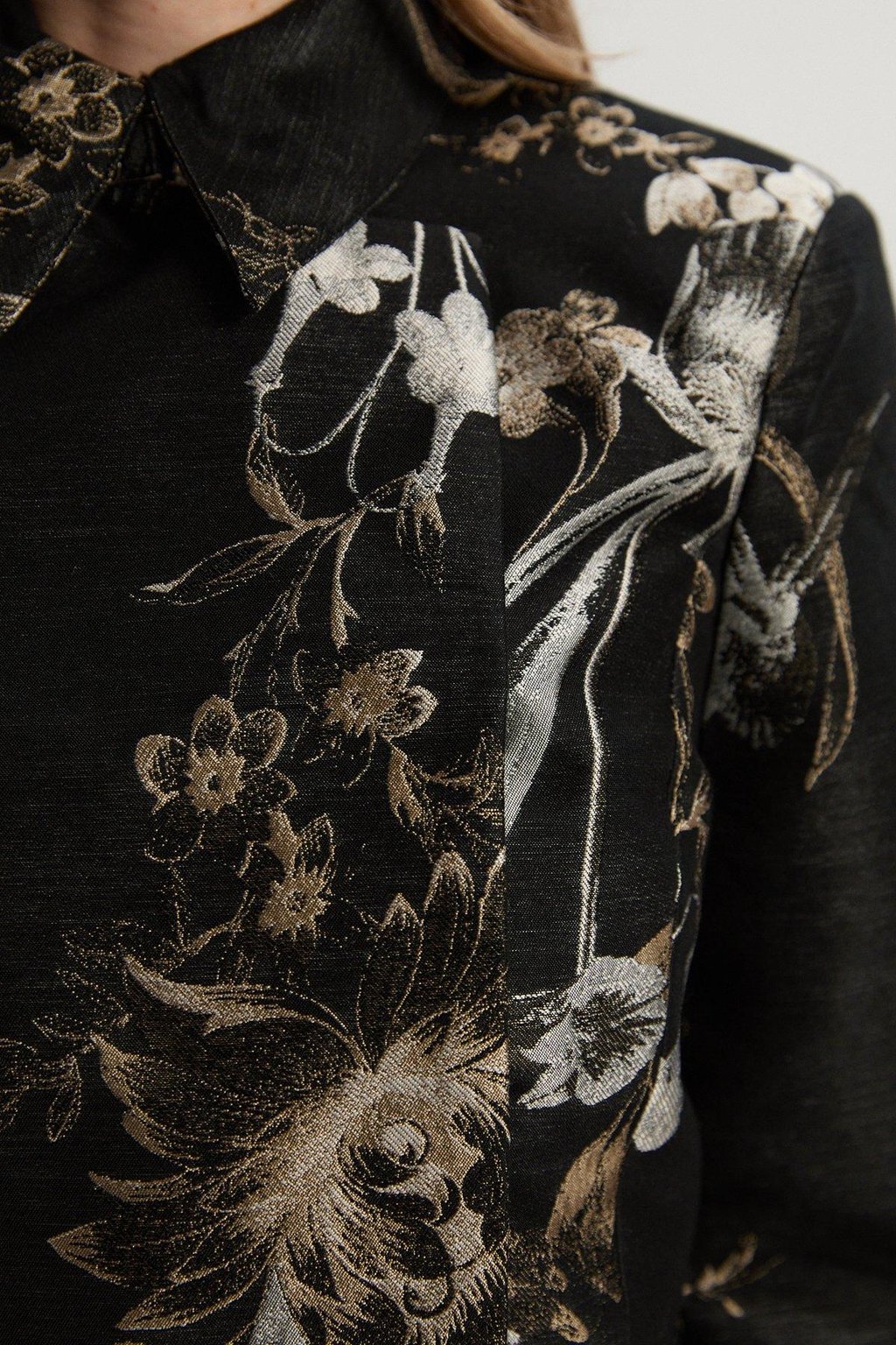 Floral Jacquard Tailored Jacket