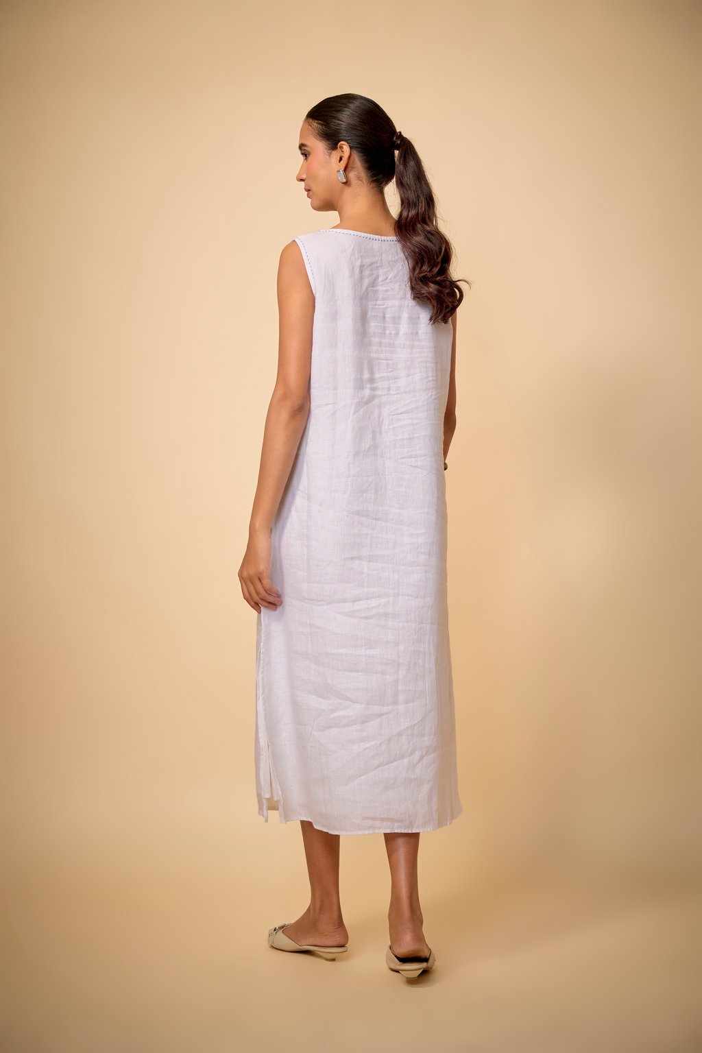 White Palm Laf Dress