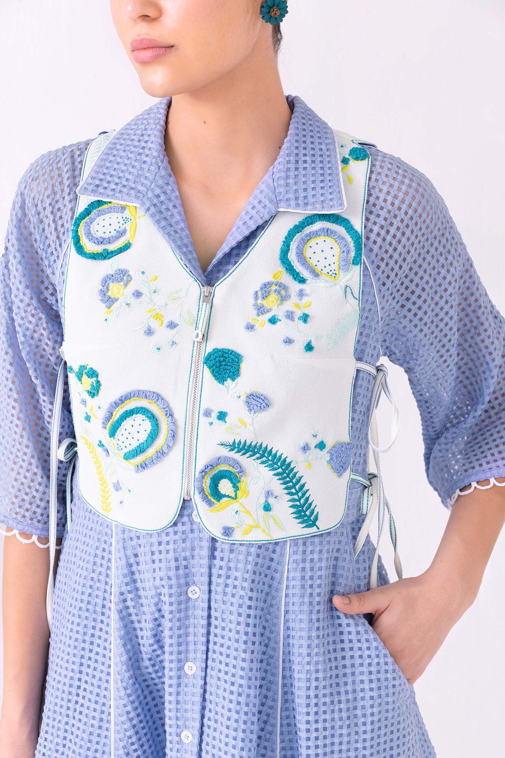 Orlando Dress & Porto Half Jacket Blueberry/White