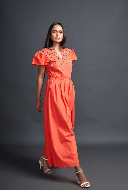 Jumpsuit with Embroidery