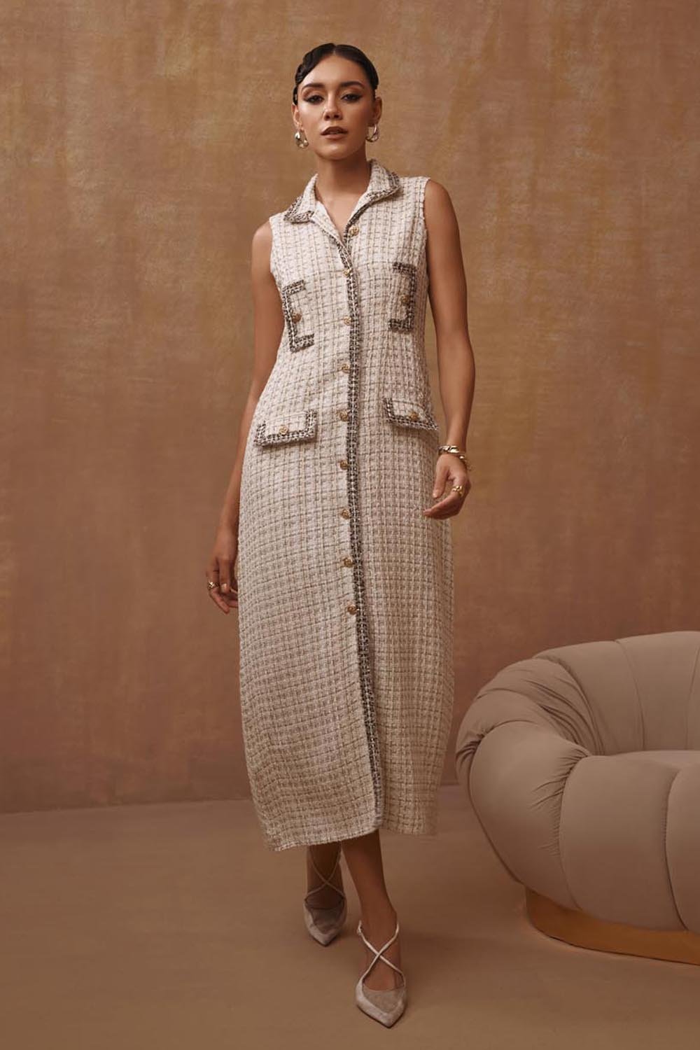 Metallic Midi Dress