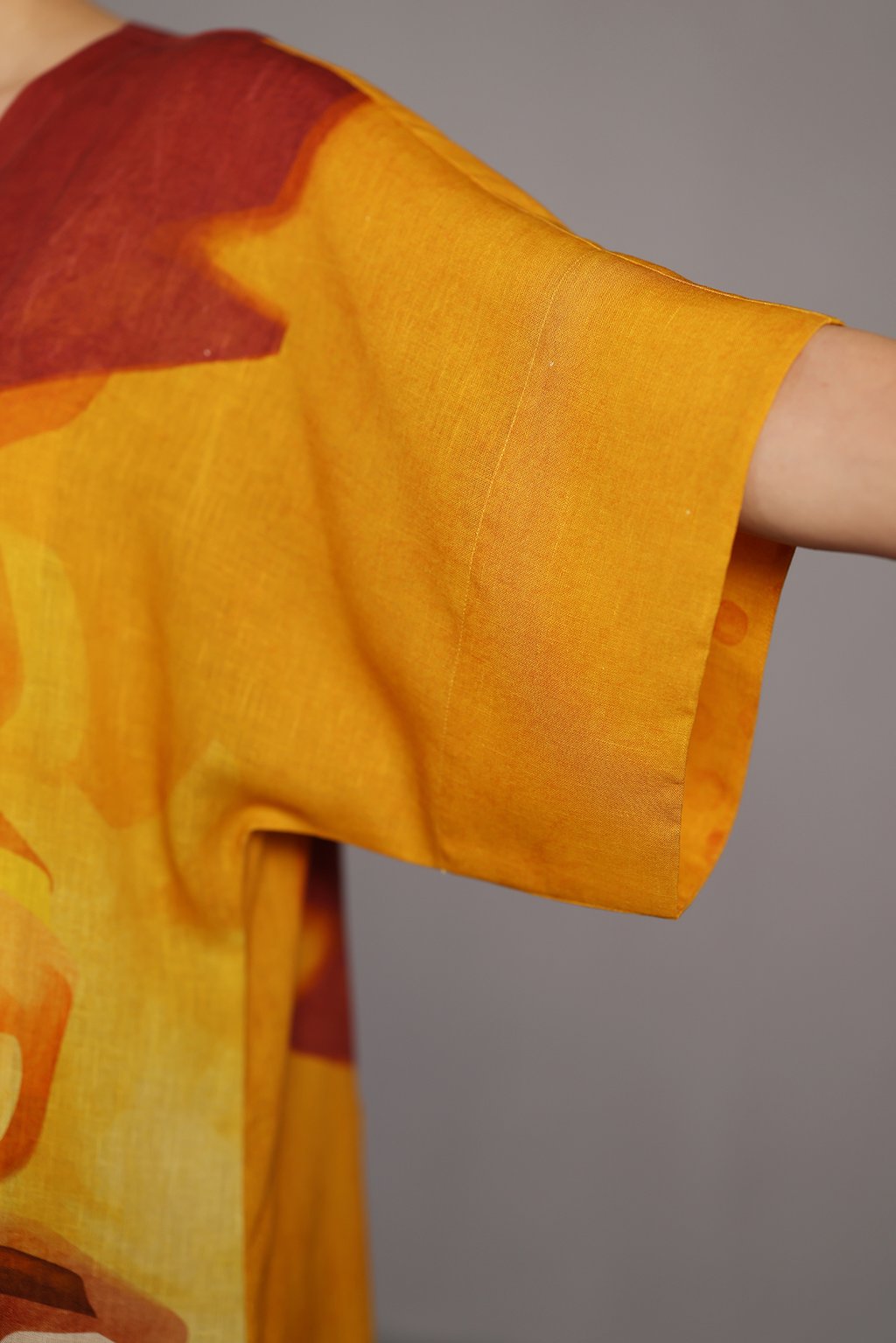 Diffuse Brown and Ochre Long Dress