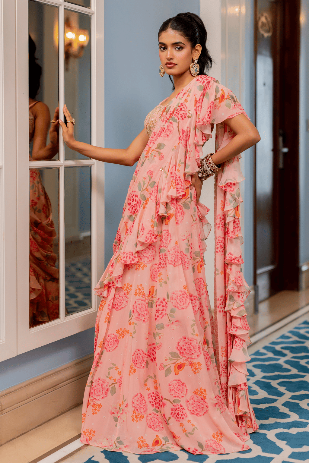 Tatiana Saree Set - Pink