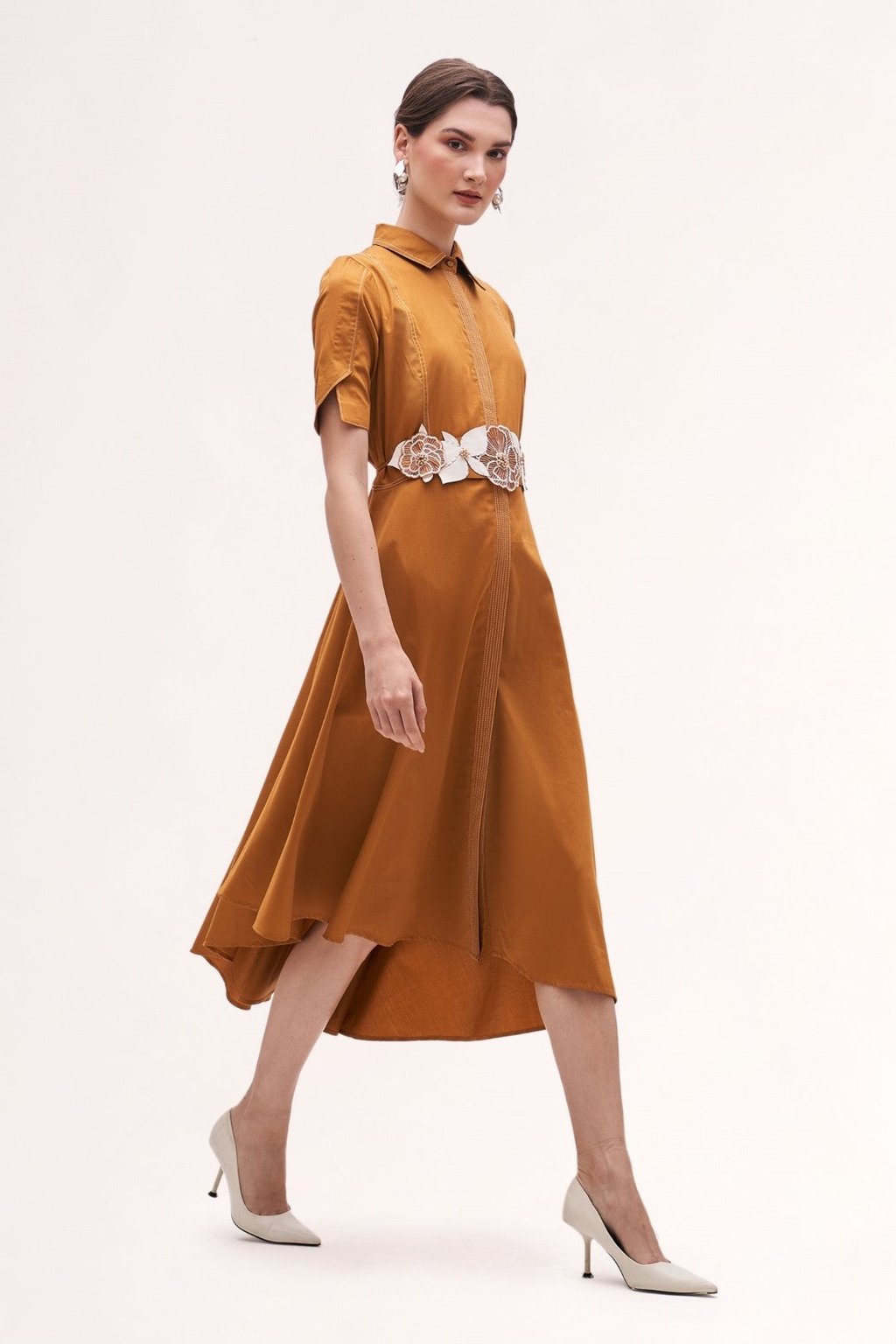 Cinnabon Embroidered Belted Dress