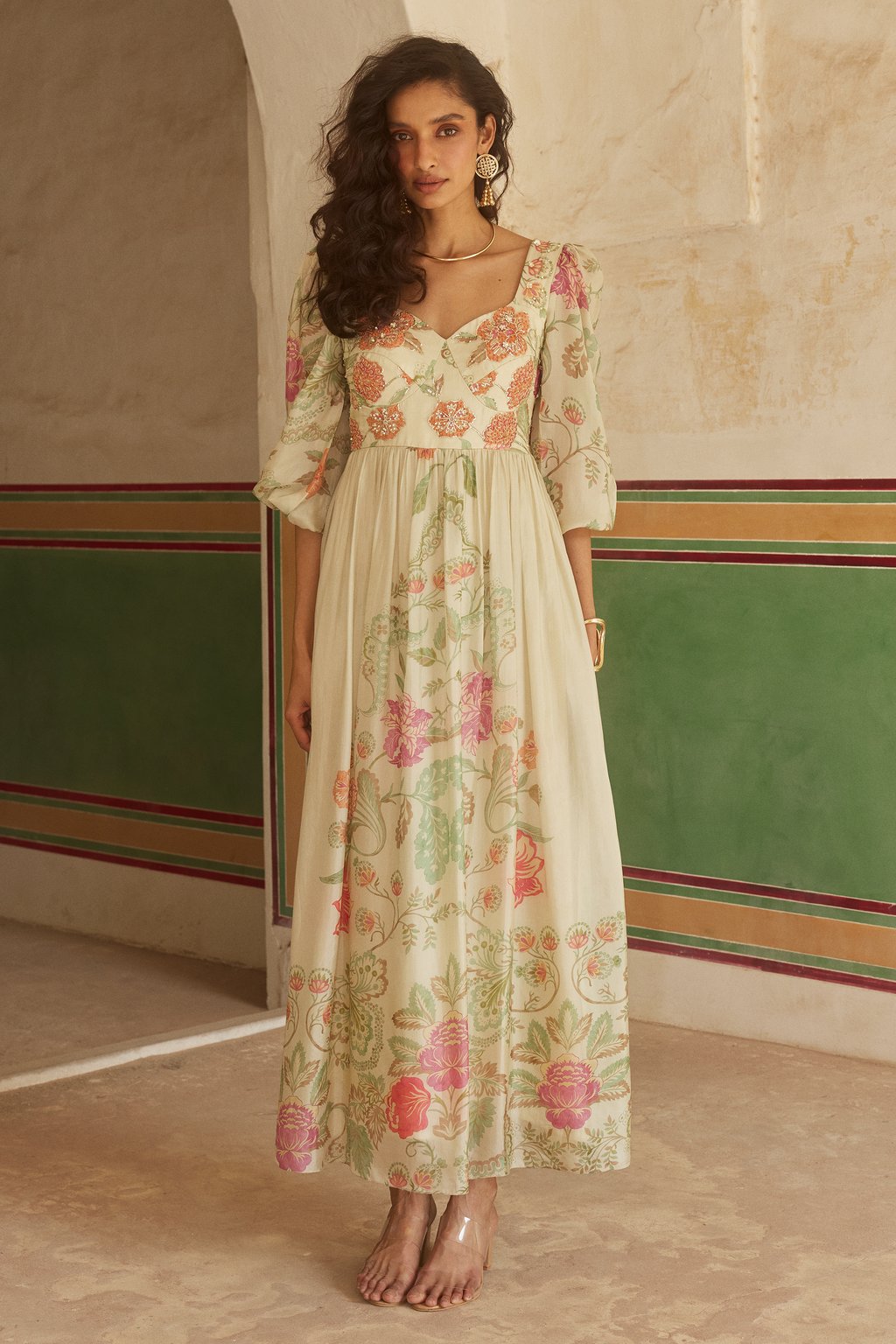 Ivory Embroidered Dress
