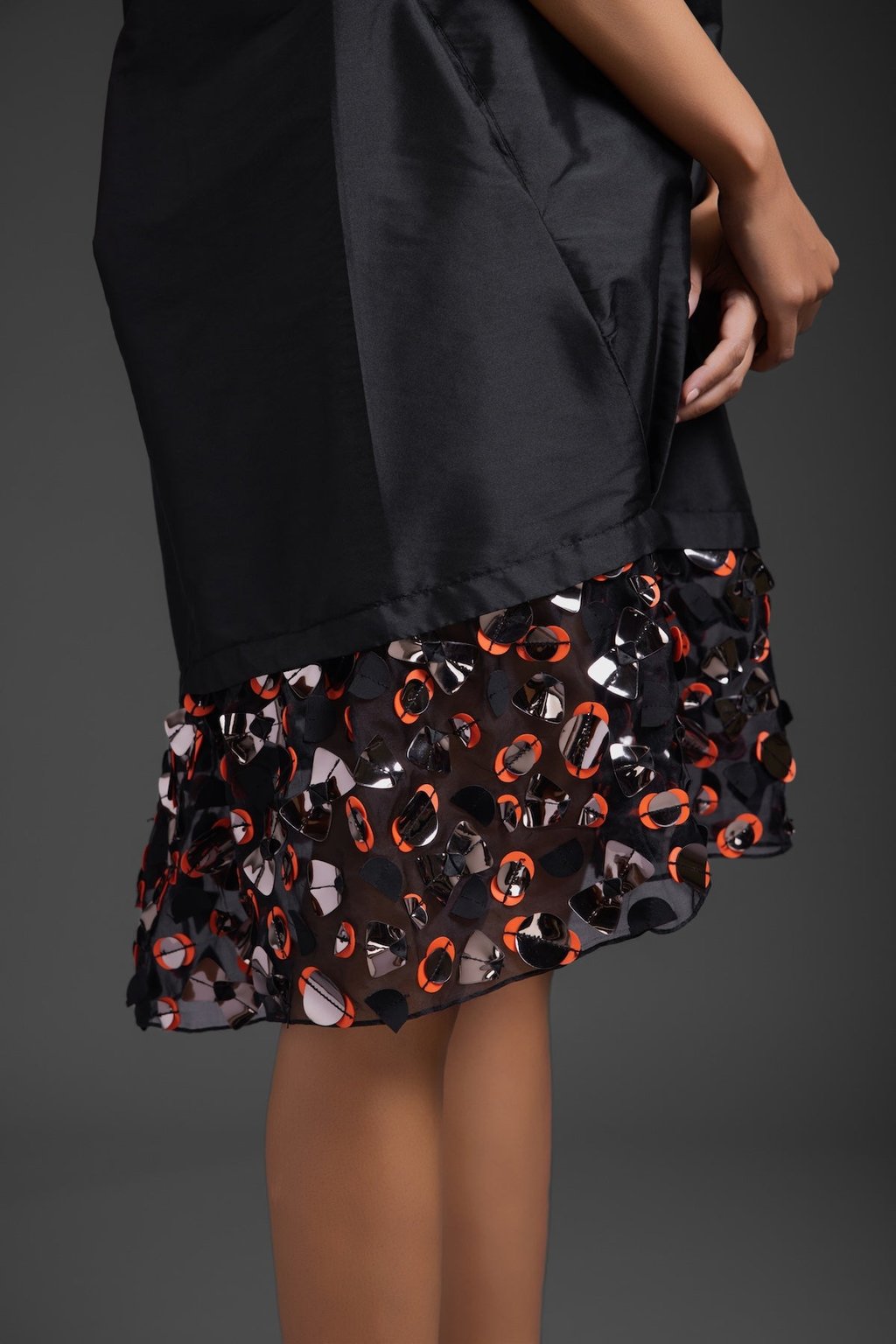 Dress with Neon Metallic Detail