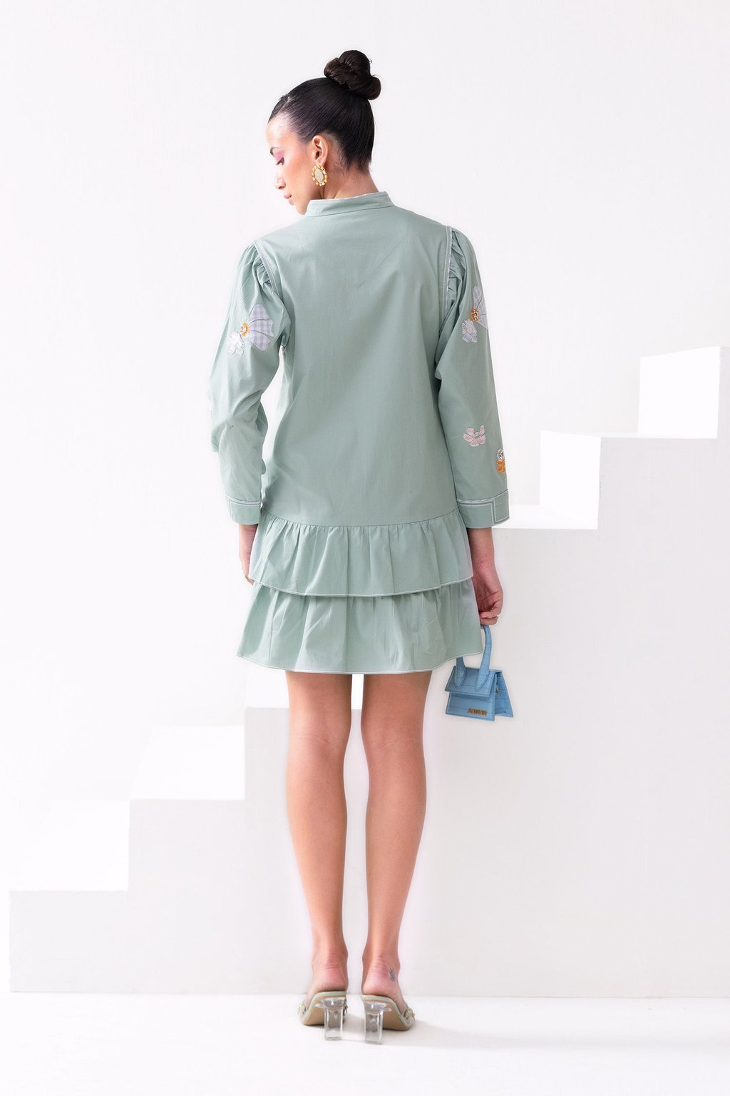 Birdsong Dress Short Sea Foam