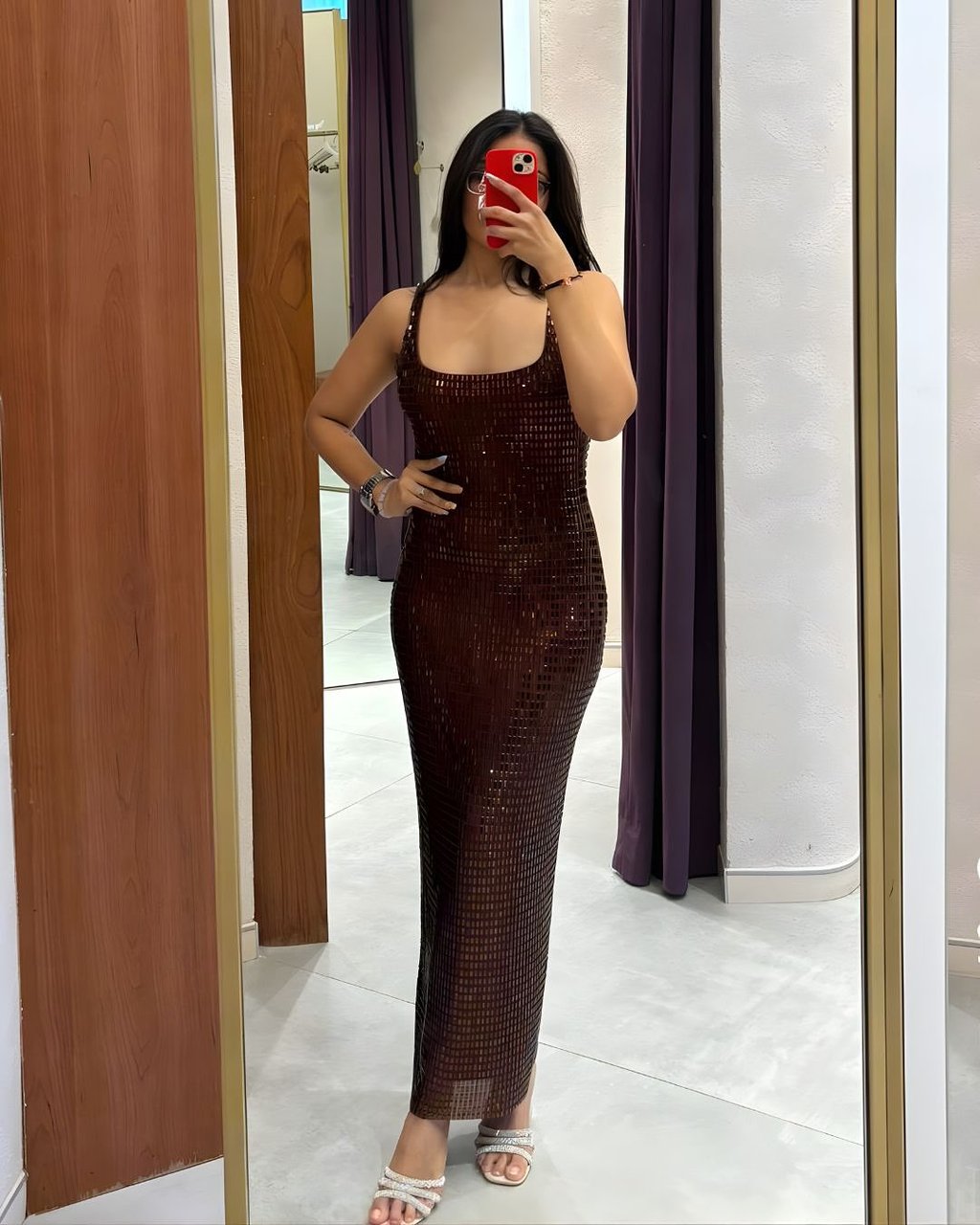 Premium Crystal Embellished Jersey Midi Dress