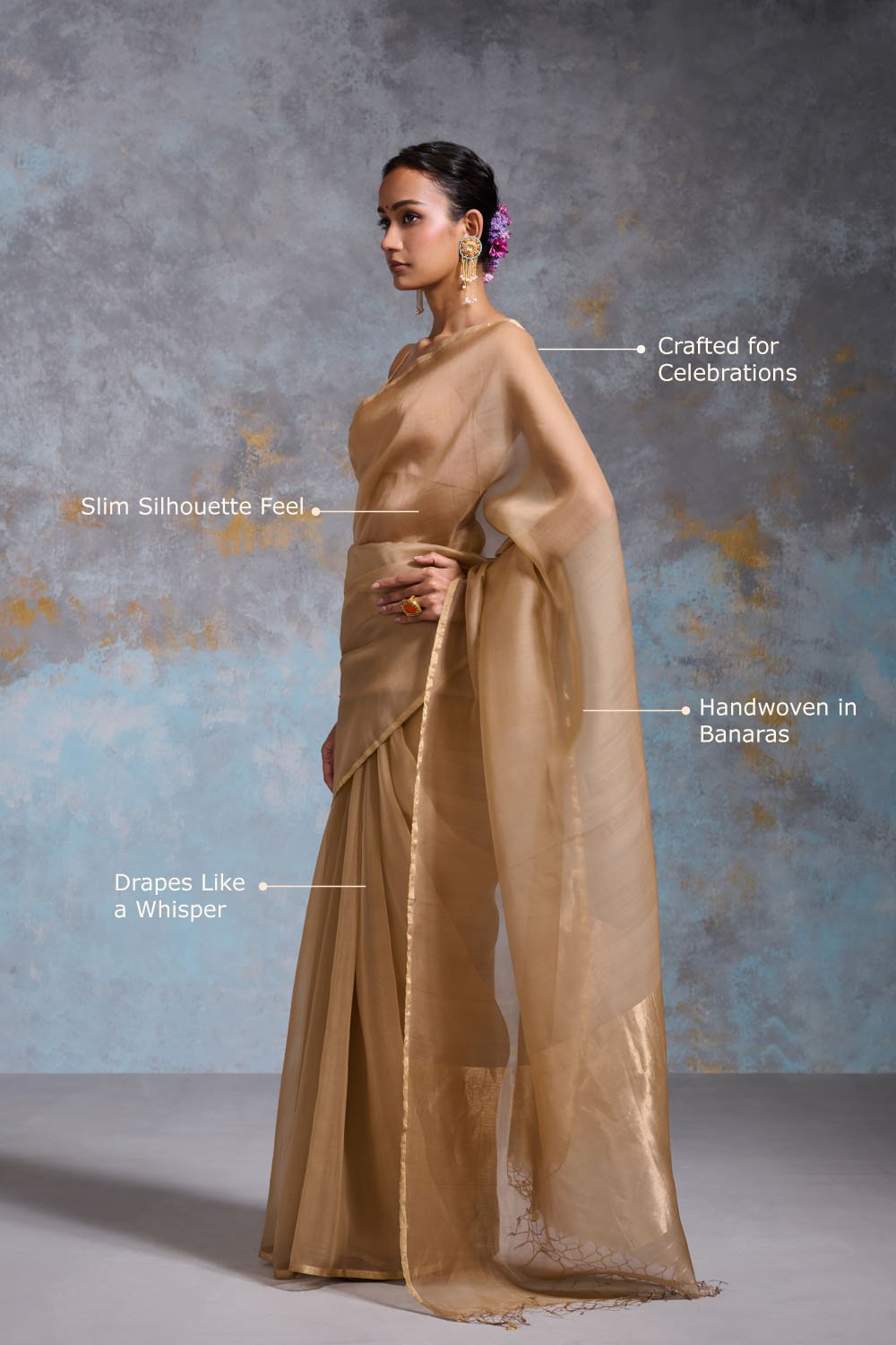 Arista Organza Gold Sarees