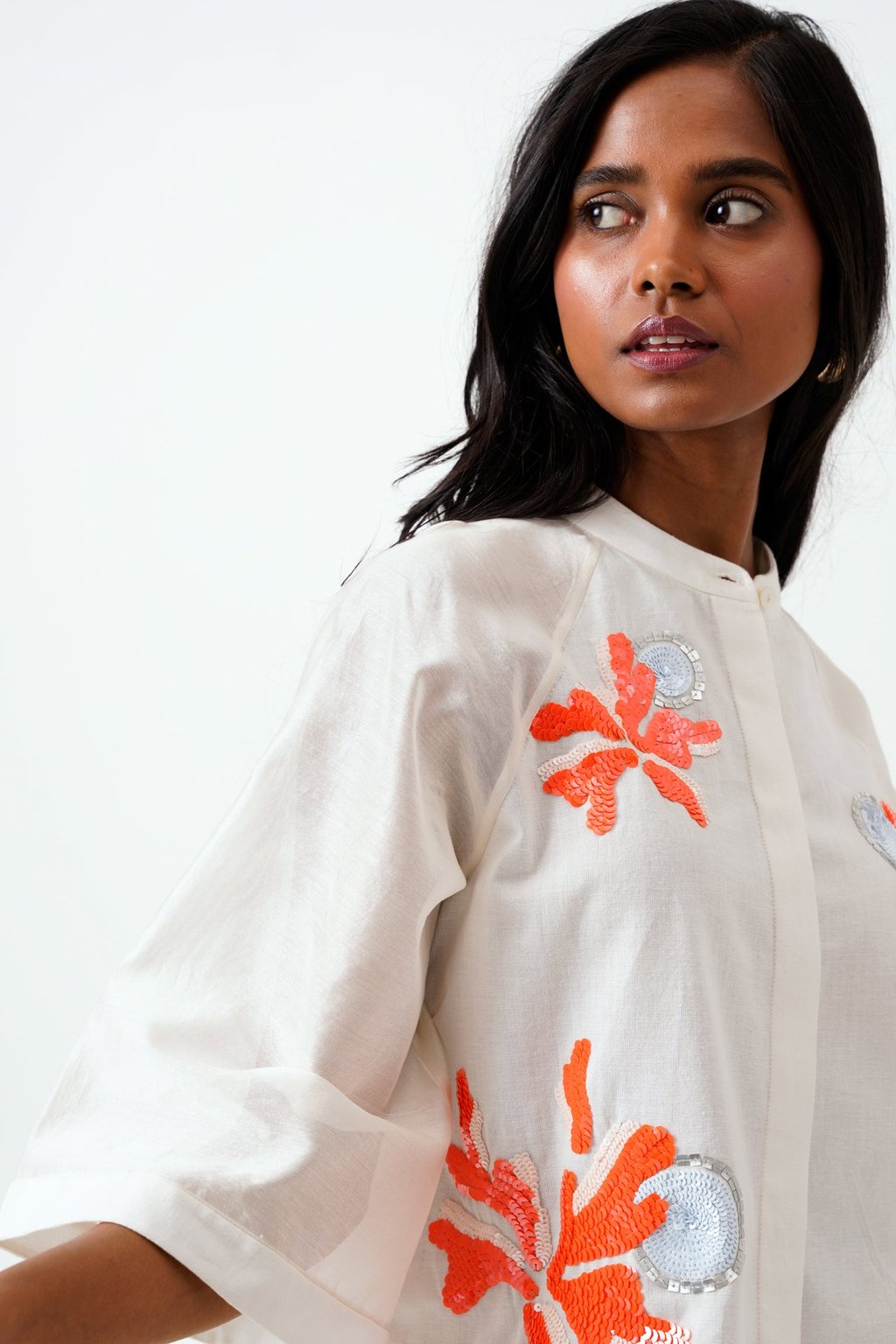 Ivory Zola - Raglan Sleeve Crop Shirt
