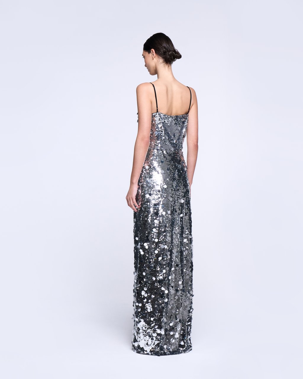 Front Slit Maxi Sequin Dress