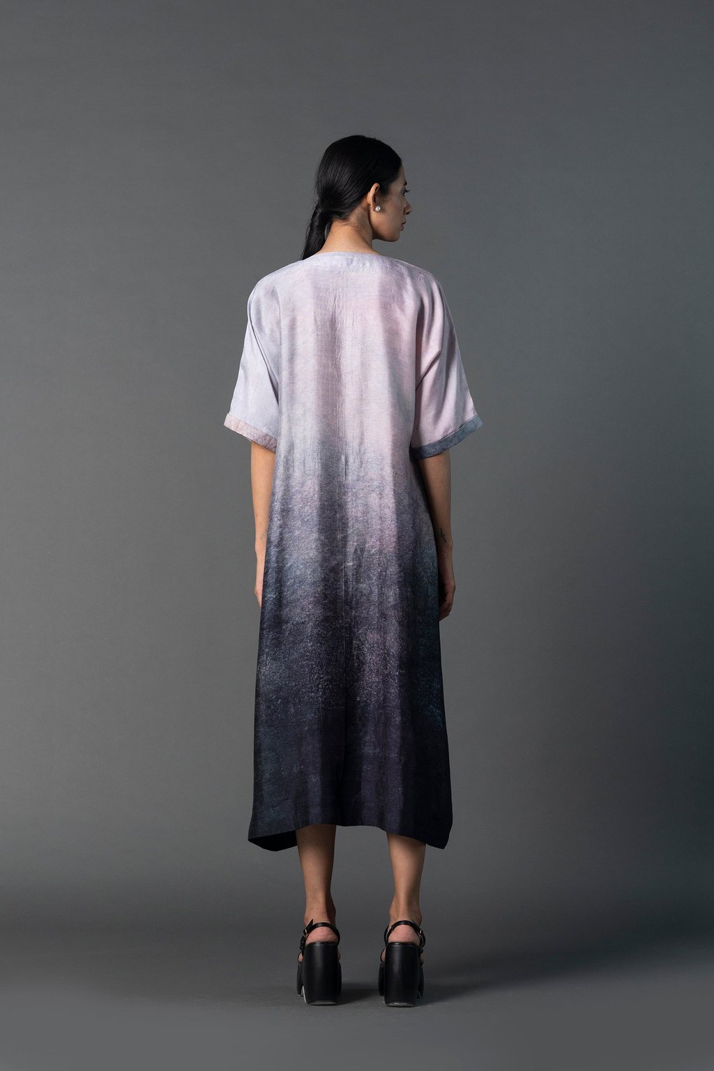 Array Bandhani Soft Greyish Purple Dress