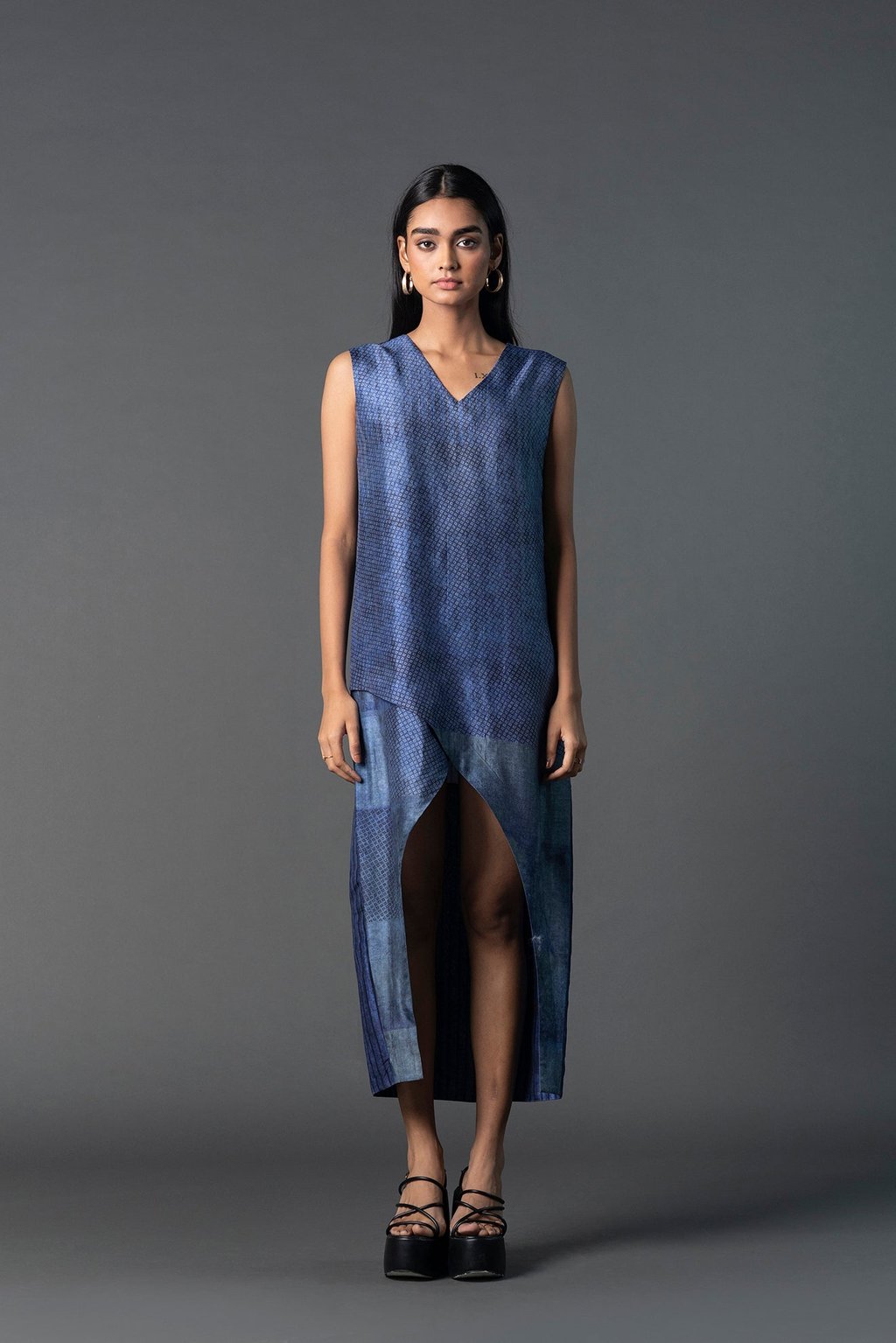 Array Bandhani Indigo Dress