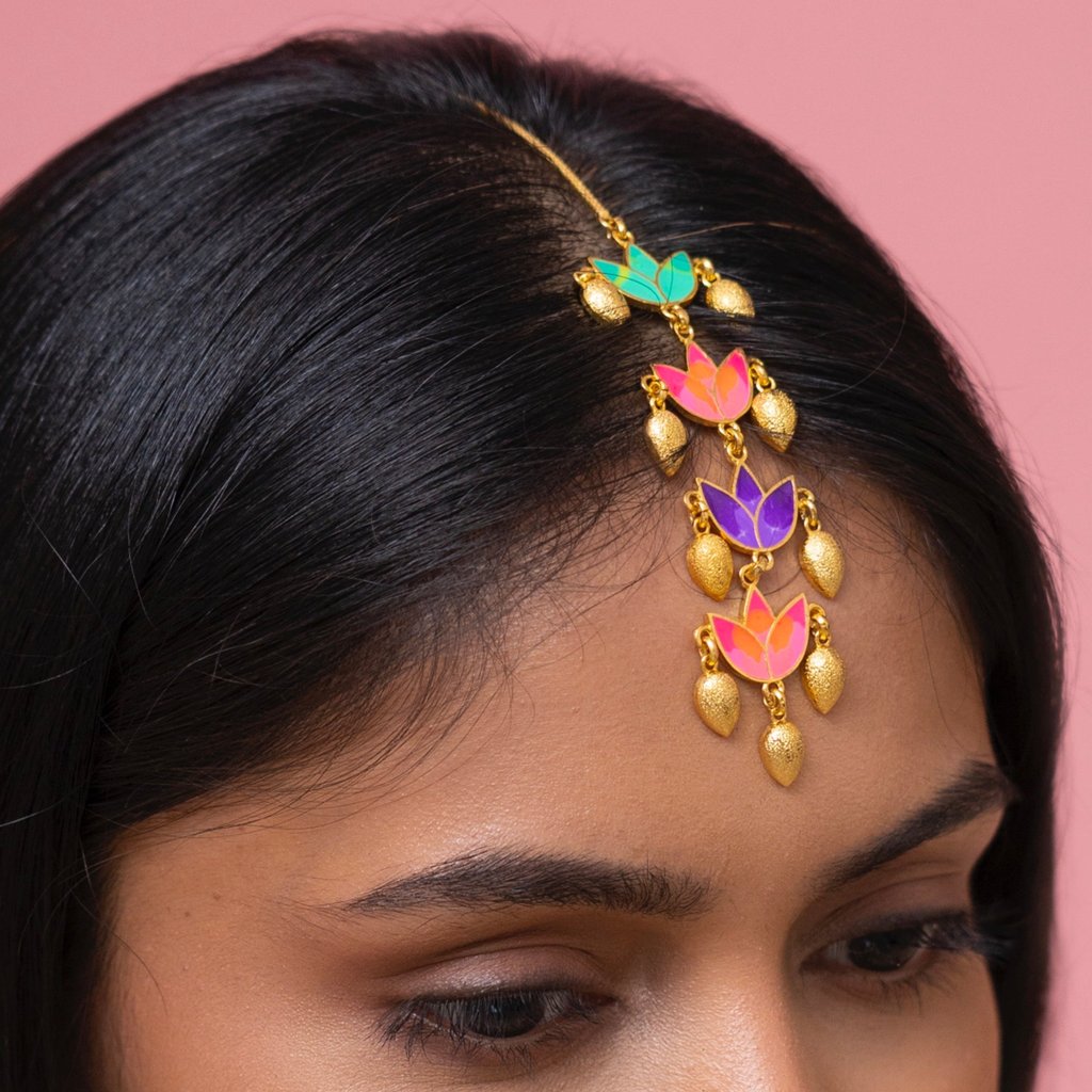 Mystic Lotus Earring Mangtika Set