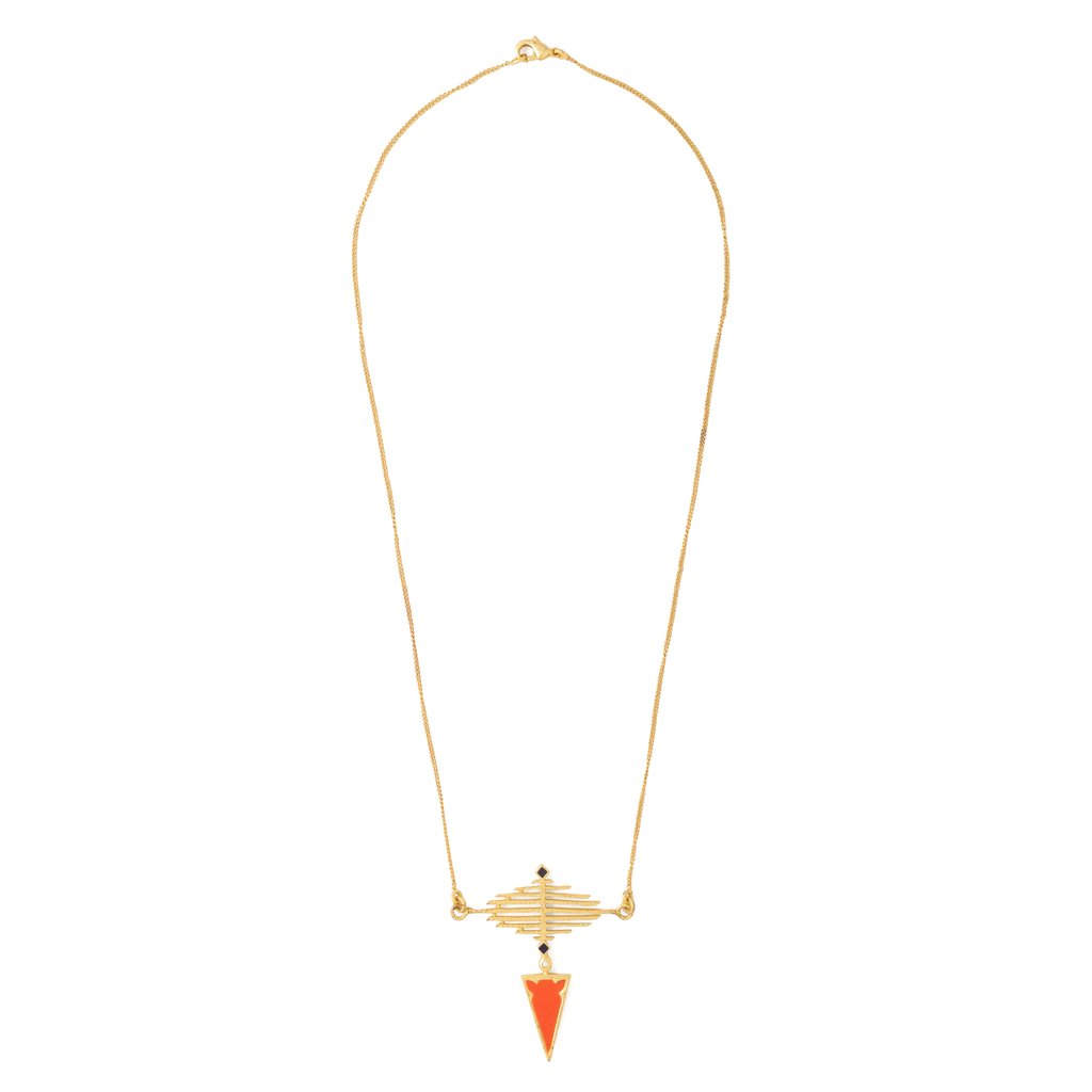 Step Lattice Neck Chain - Orange