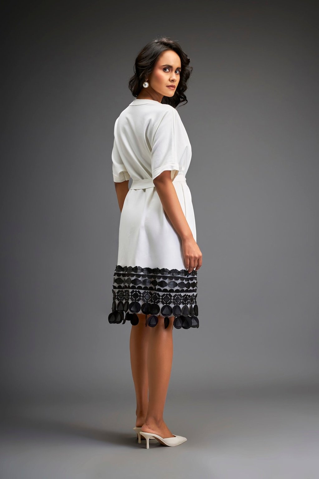 Short Dress with Detailing on the Hem