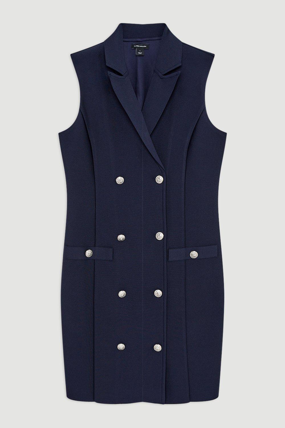 Bandage Figure Form Knit Blazer Style Mini Dress