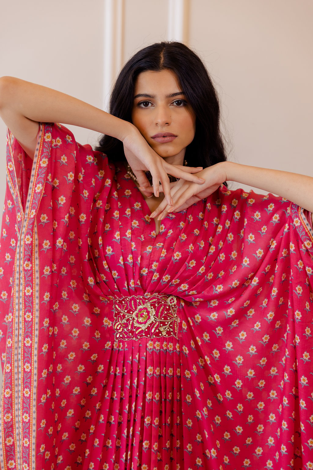 Hazel Kaftan - Rani Pink Butti