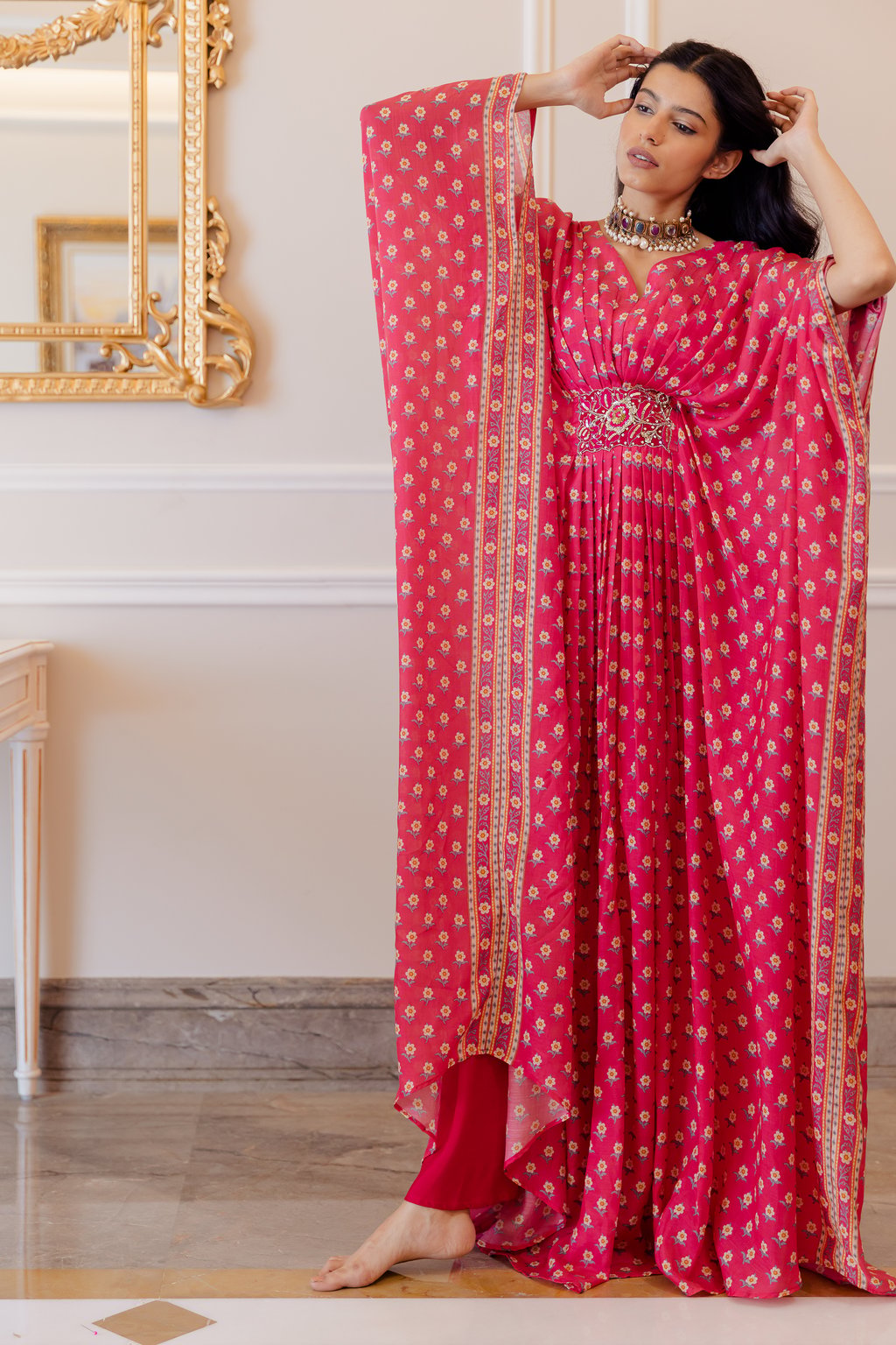 Hazel Kaftan - Rani Pink Butti
