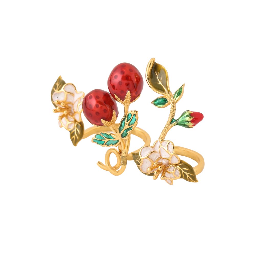 Strawberry Double Finger Ring