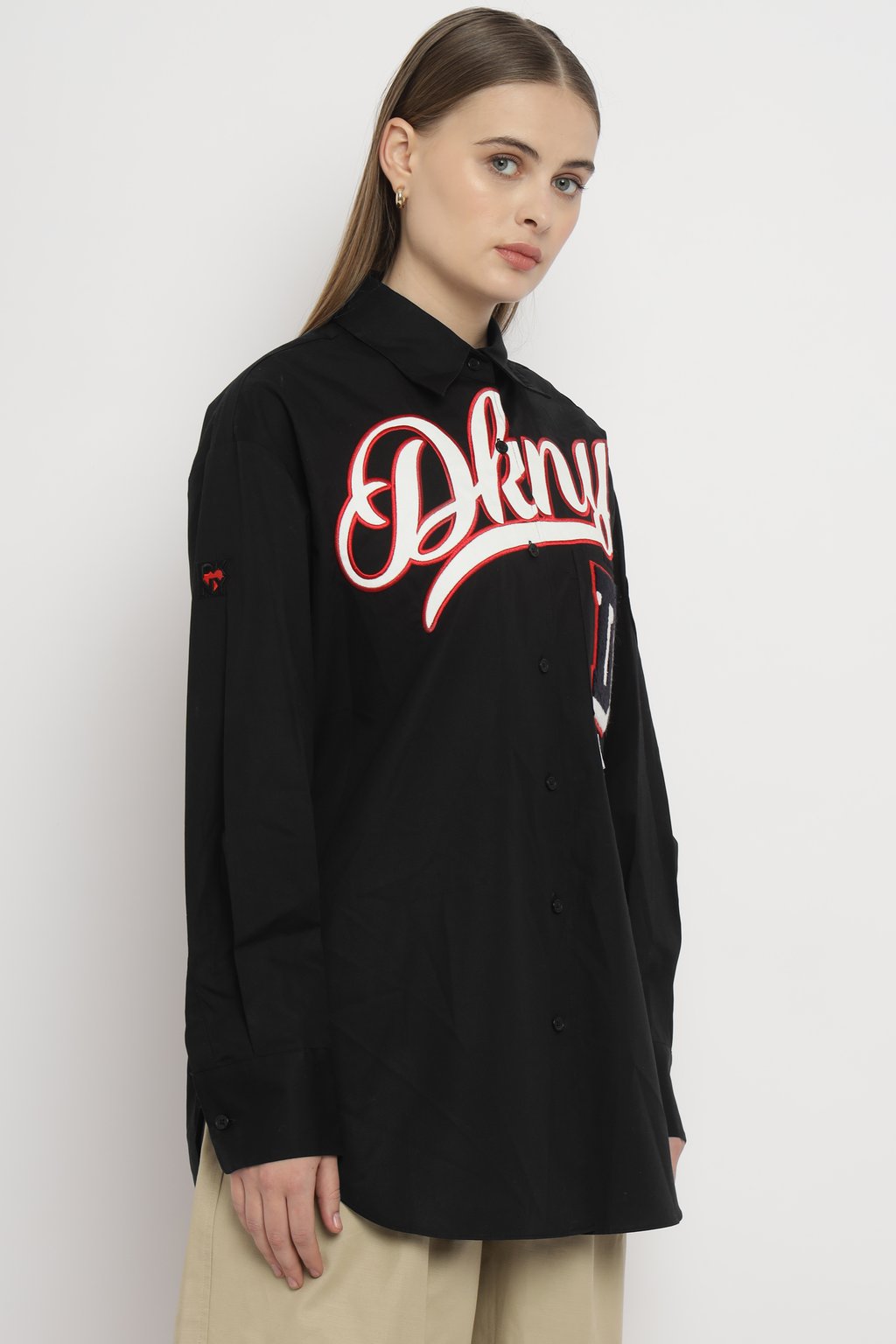 Spread Collar Heat of Ny  Patch & Embroidery Shirt