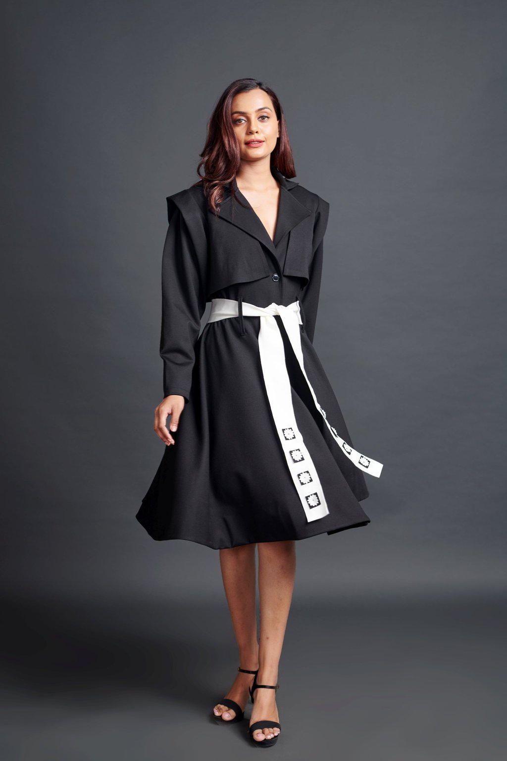 Jacket Dress with Sash Belt
