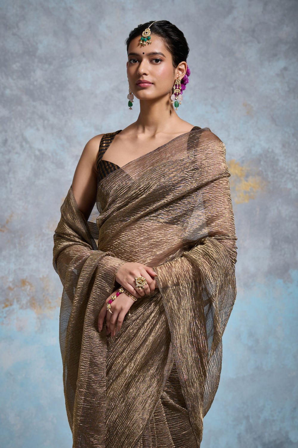 Krisha Tissue Black Sarees