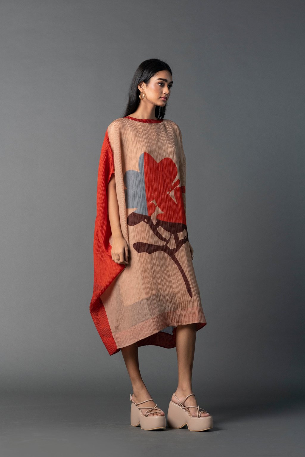Array Aroma Beige & Red Dress