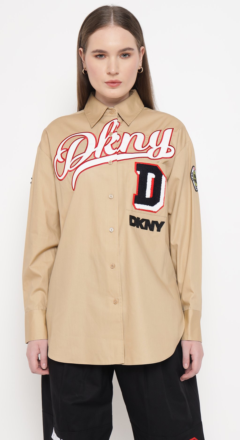 Spread Collar Heat of Ny  Patch & Embroidery Shirt