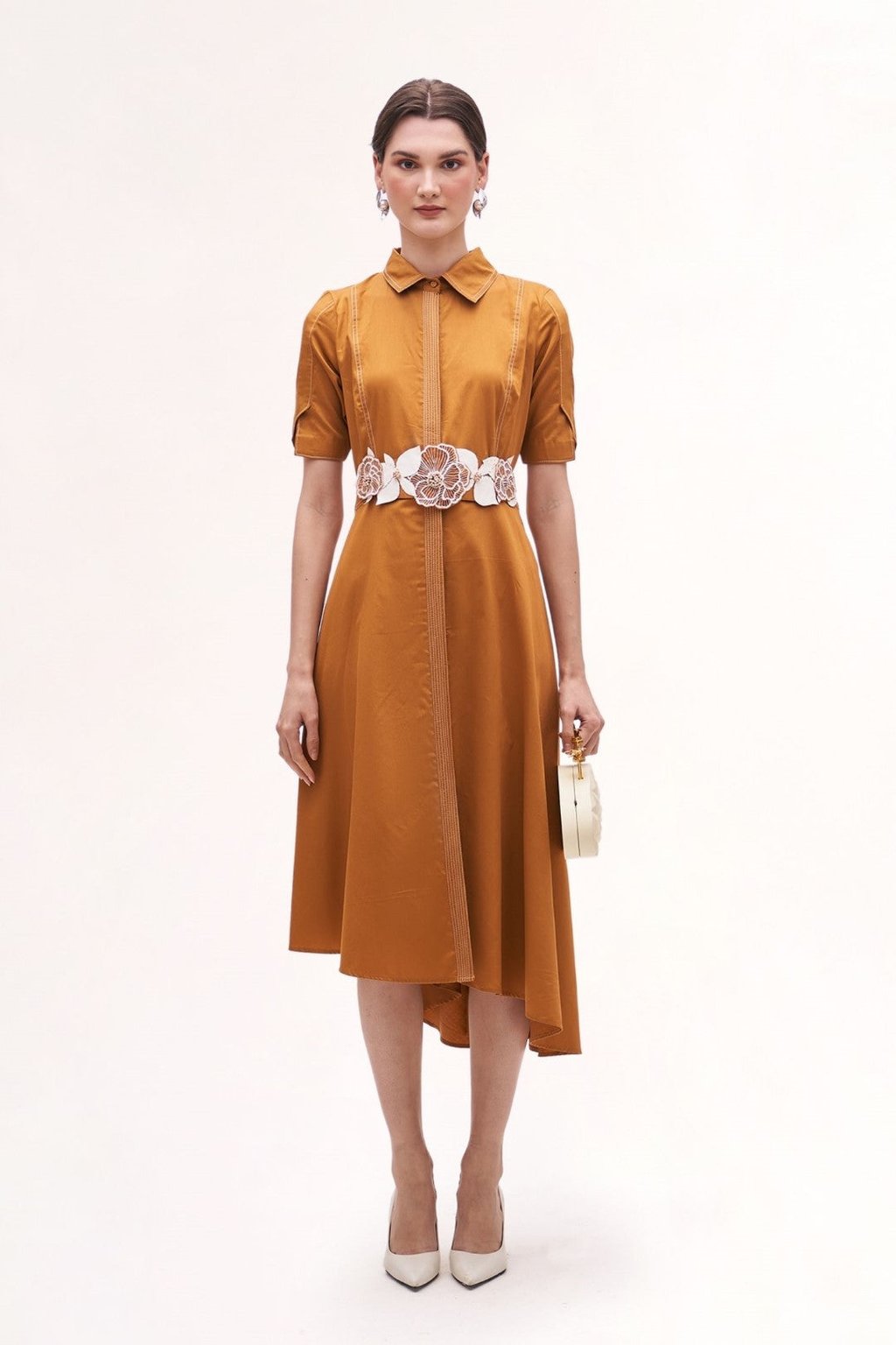 Cinnabon Embroidered Belted Dress