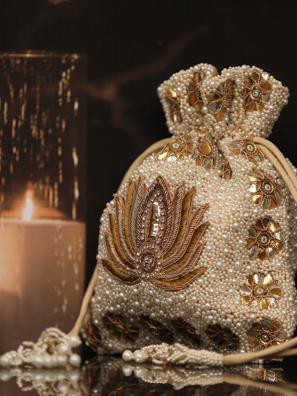 Lotus Pearl (Potli Bag)