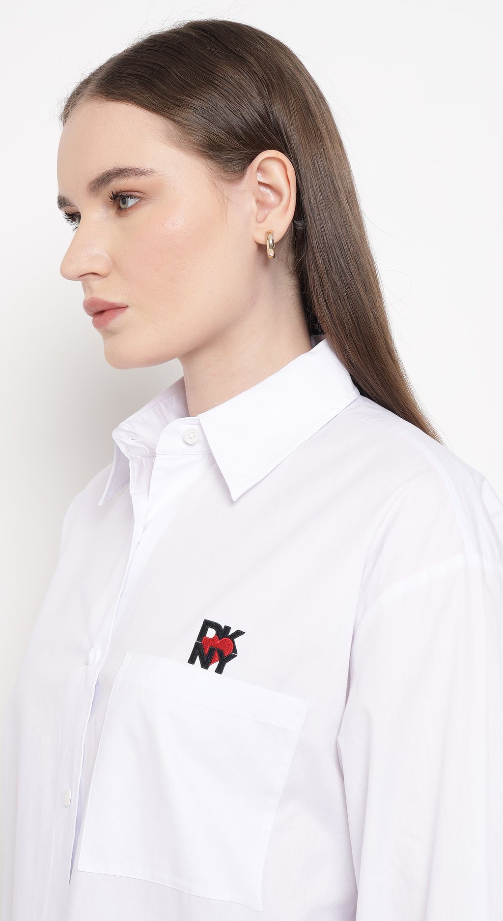 Spread Collar Heart of Ny Logo Shirt