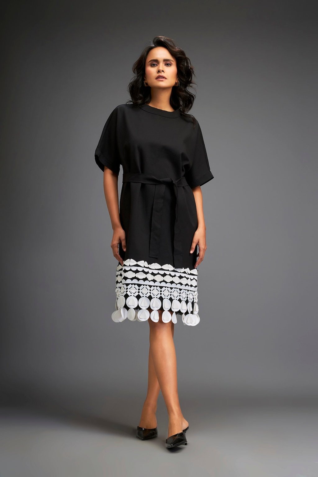 Short Dress with Detailing on the Hem