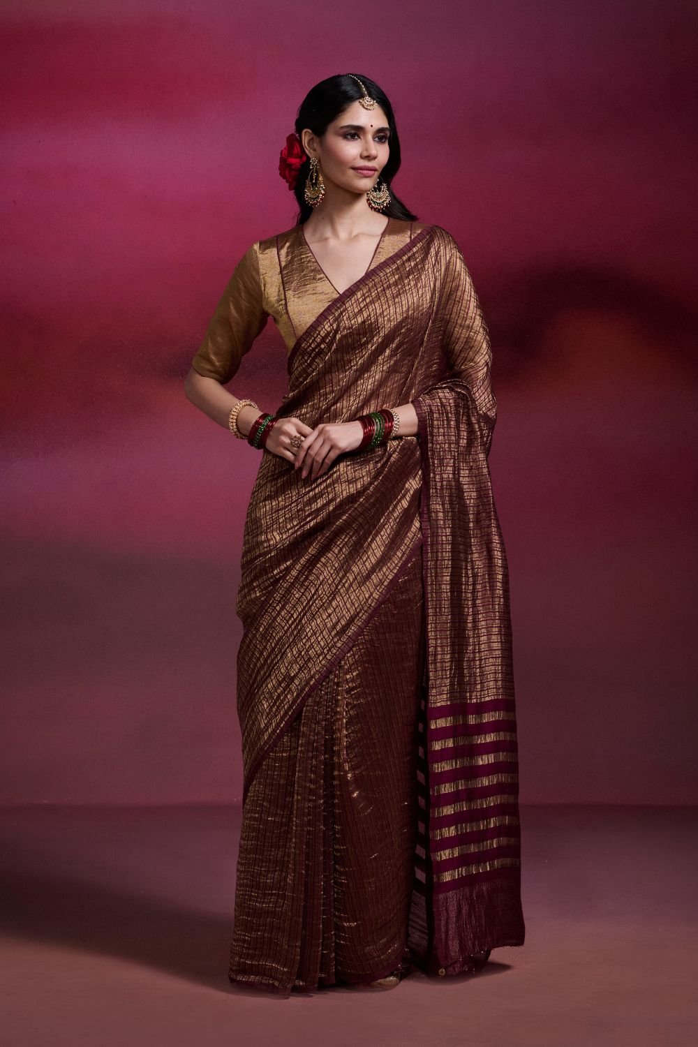 Plum Banarasi Silk Cotton Saree