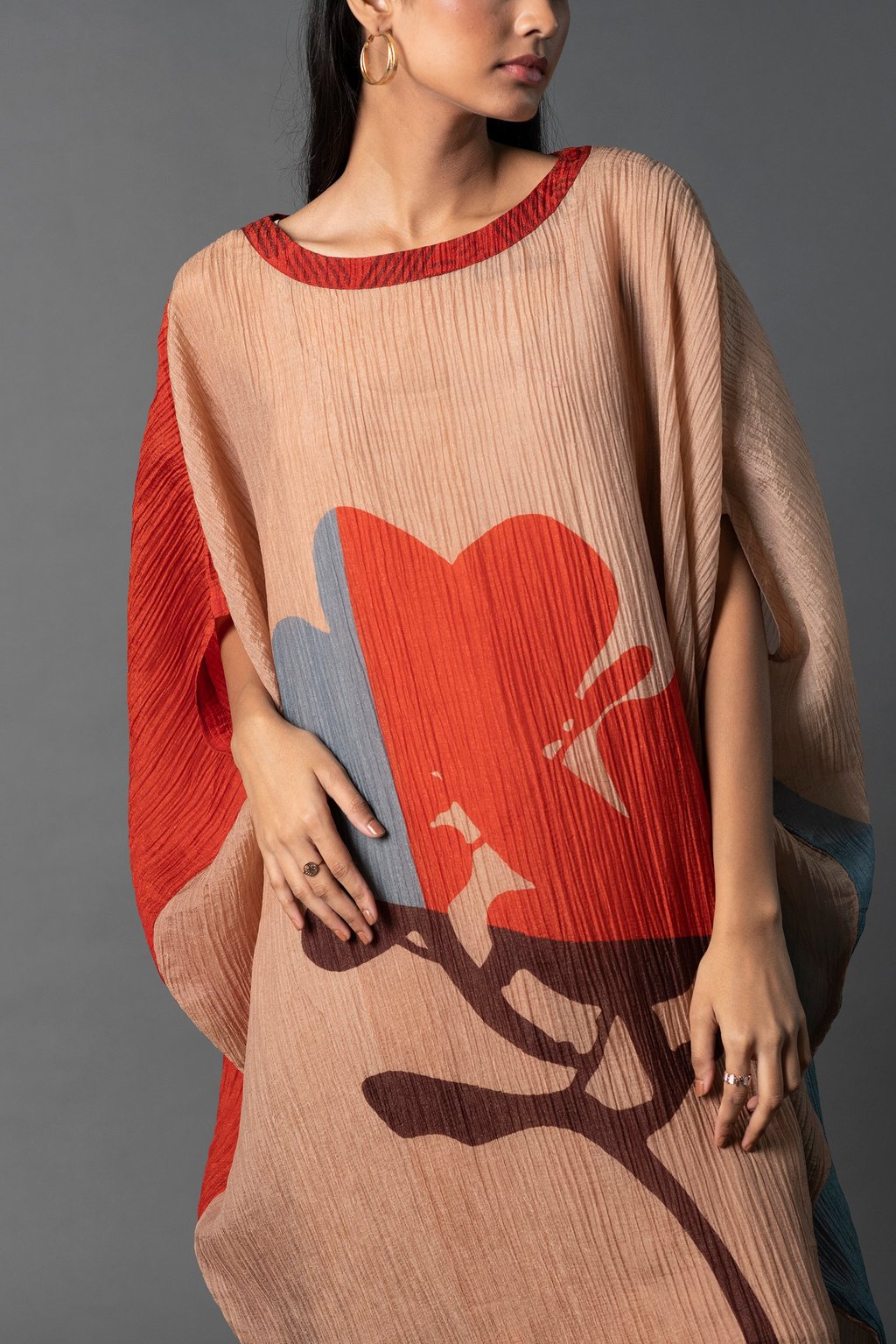 Array Aroma Beige & Red Dress