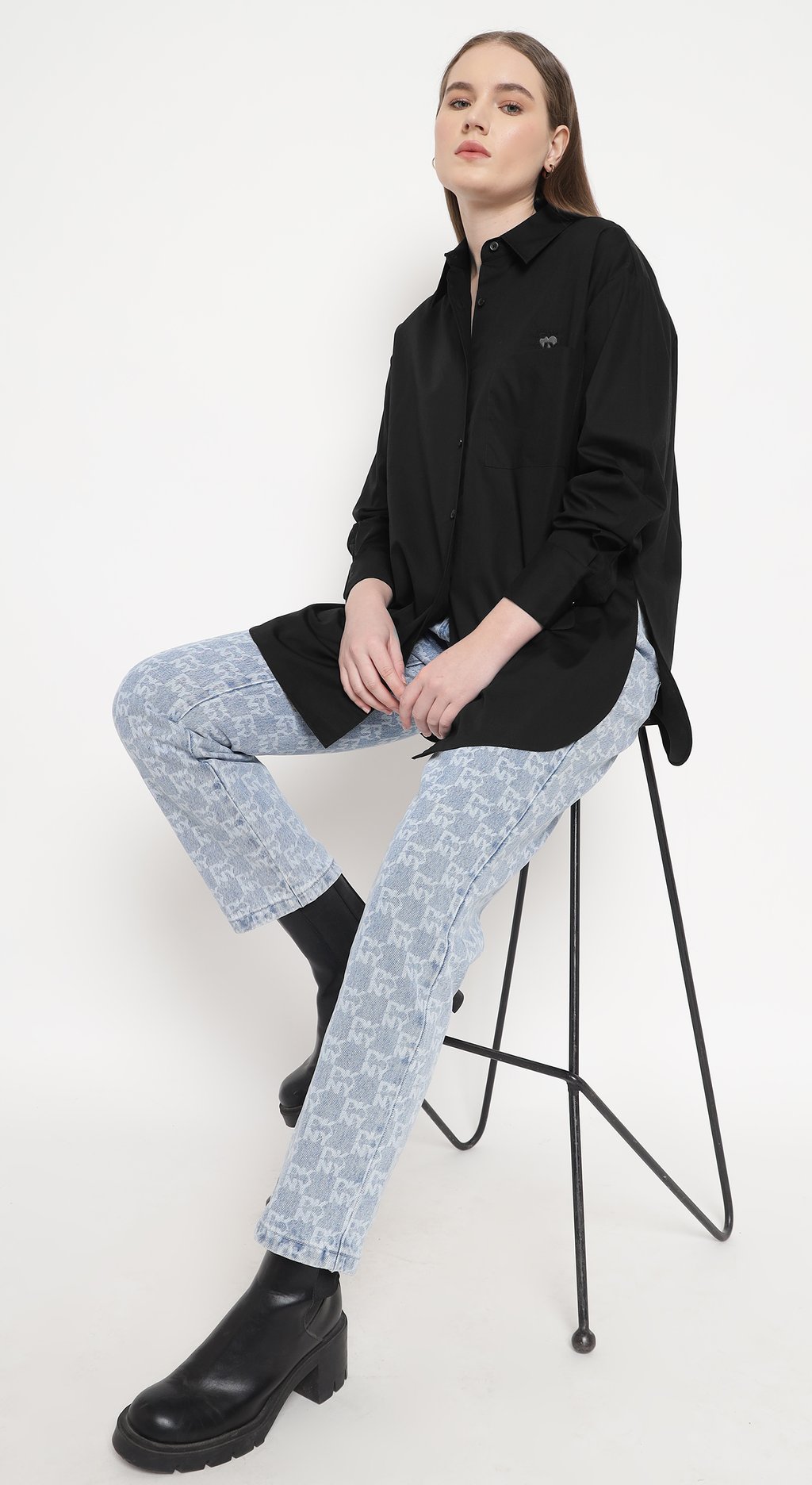 Spread Collar Heart of Ny Logo Shirt