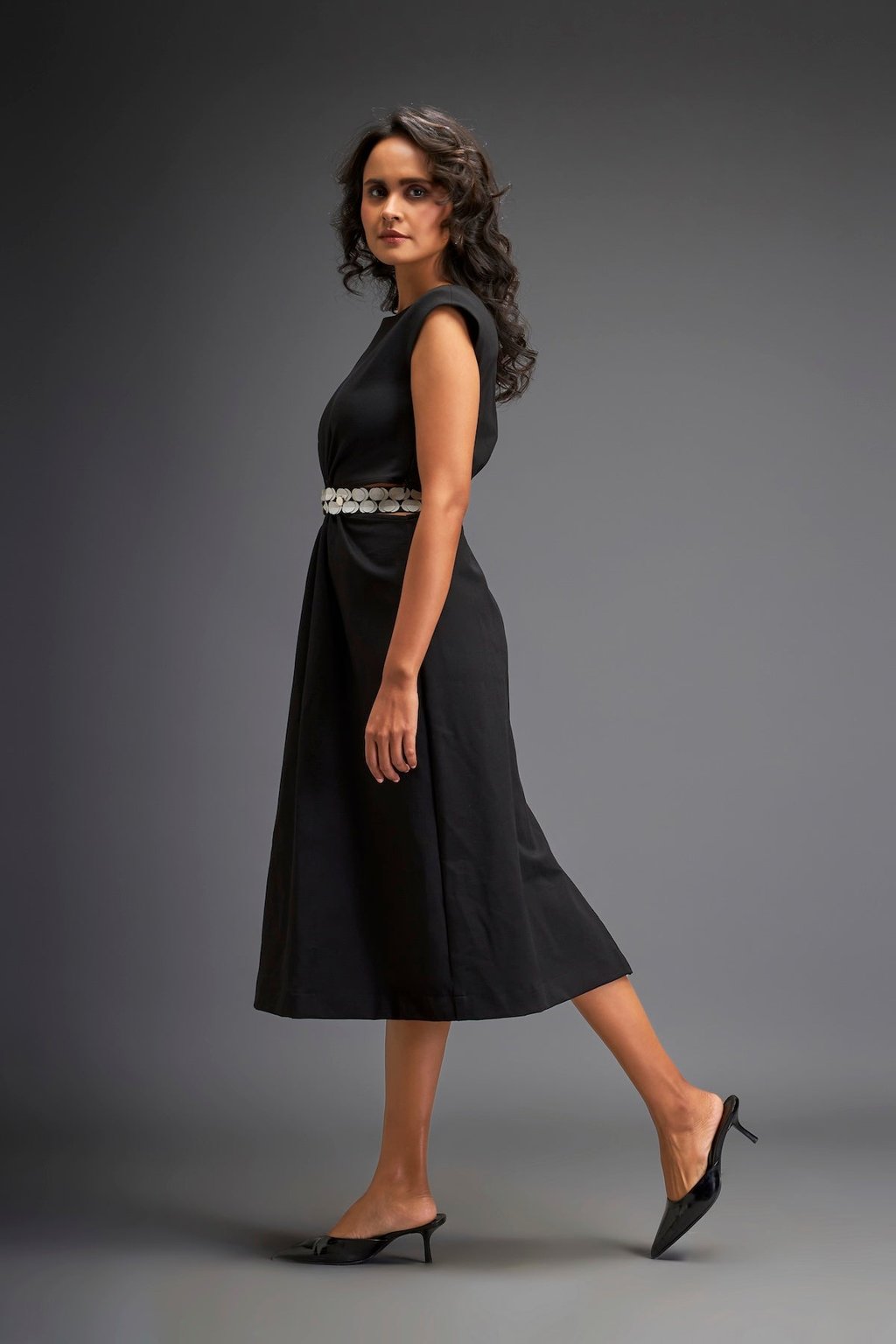 Waist Cut Out Dress Comes with Belt