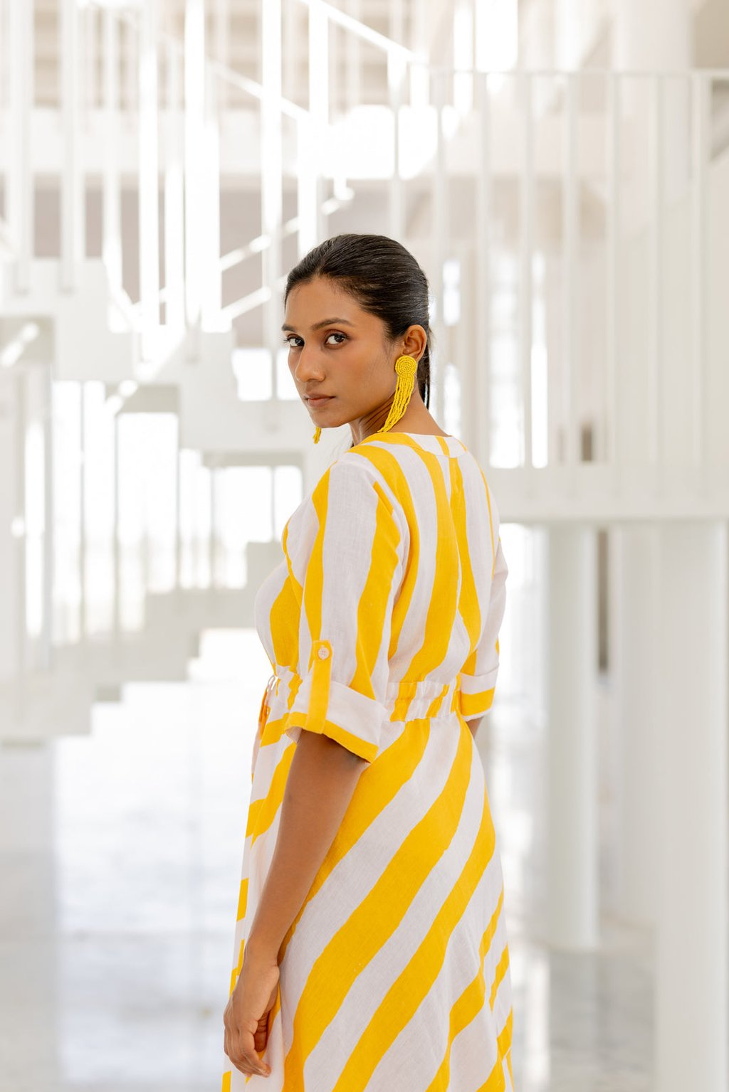 Lemonberry Draw-Cord Dress