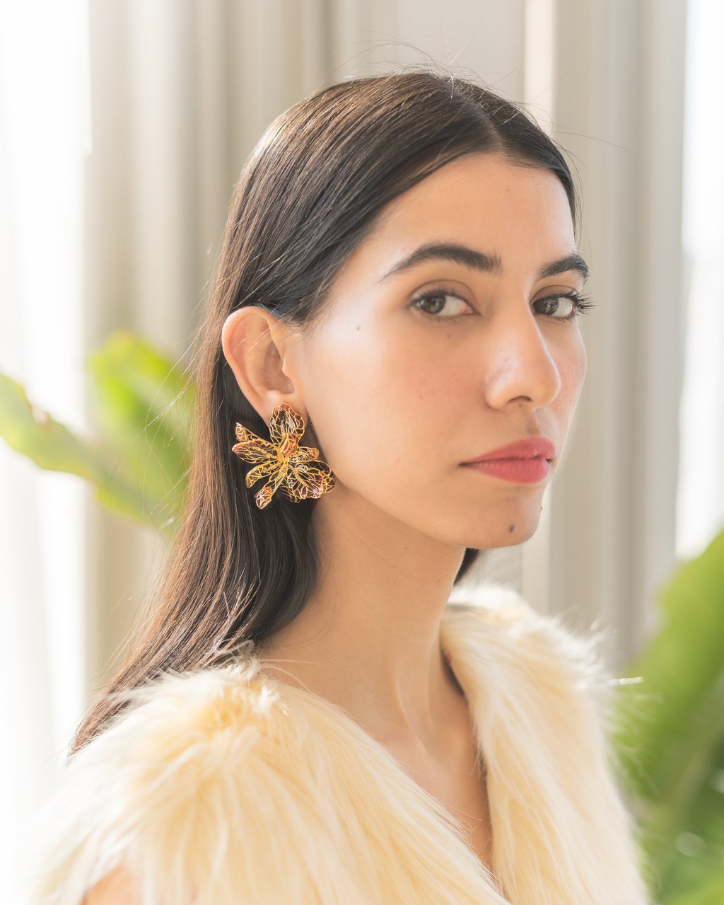 Jardin Earrings - Red & Black