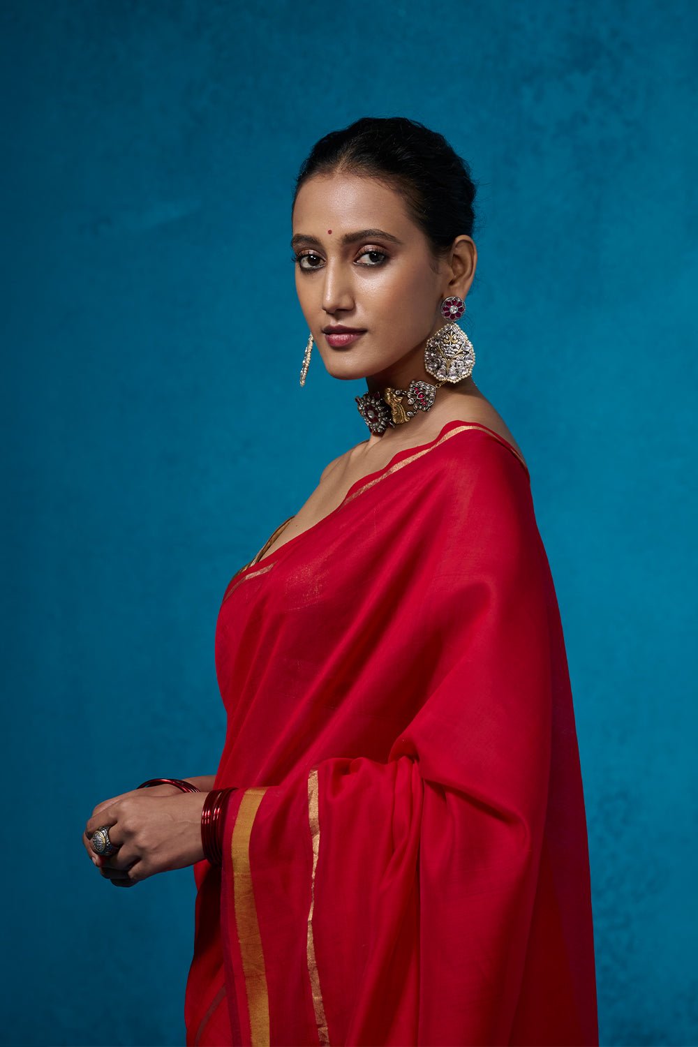 Surkh with Blouse Fabric