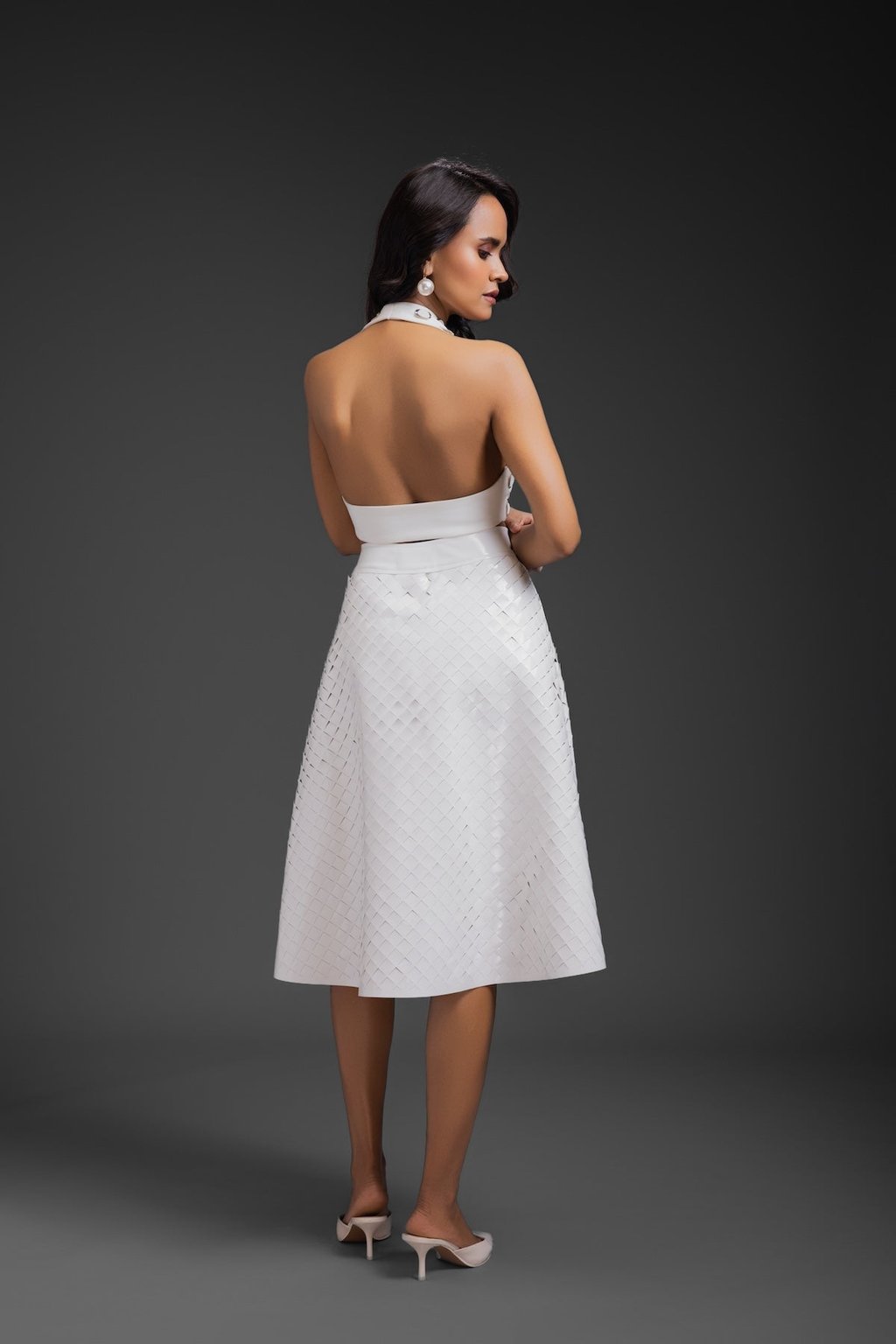 White Vegan Leather Skirt