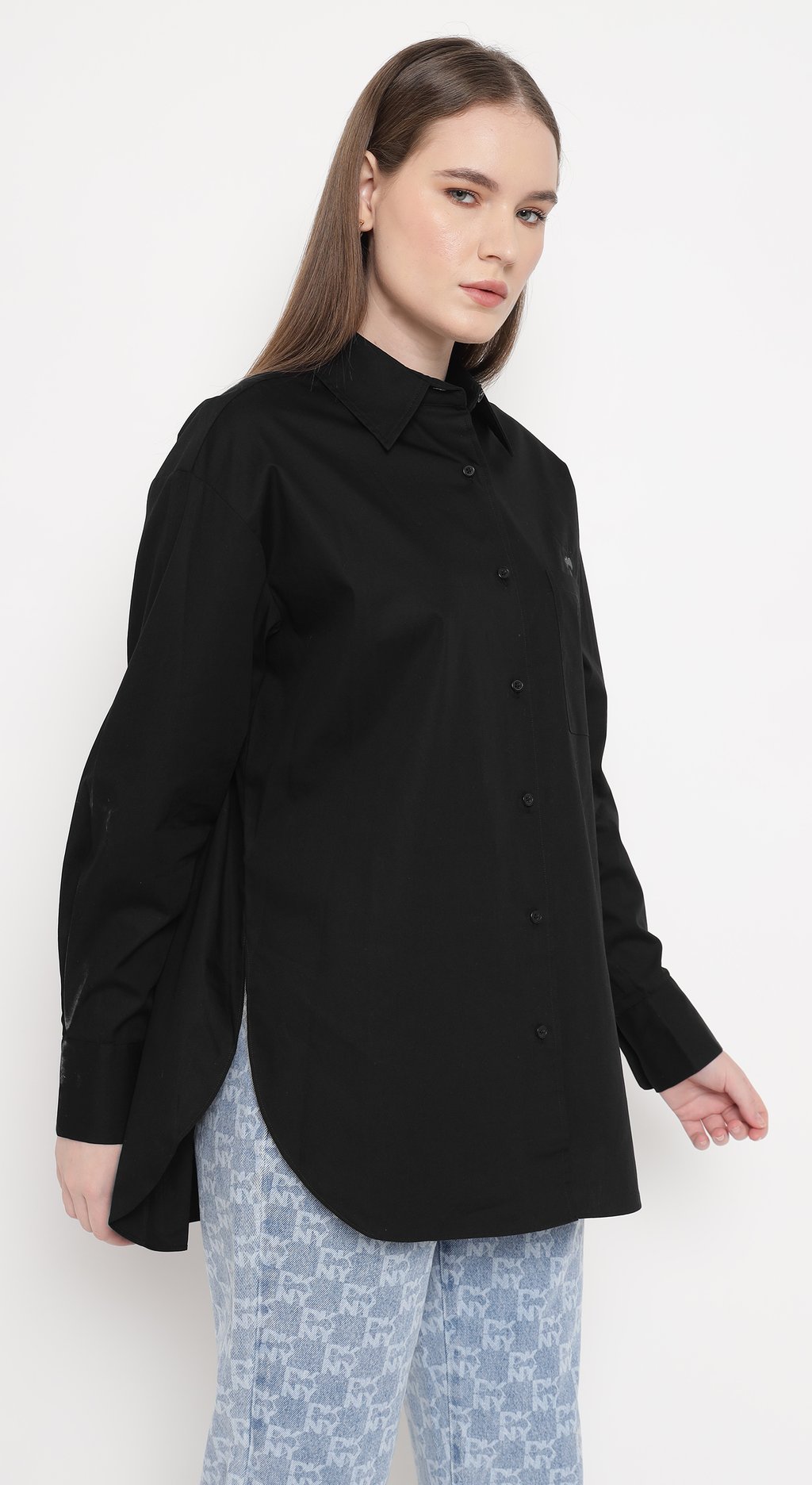 Spread Collar Heart of Ny Logo Shirt