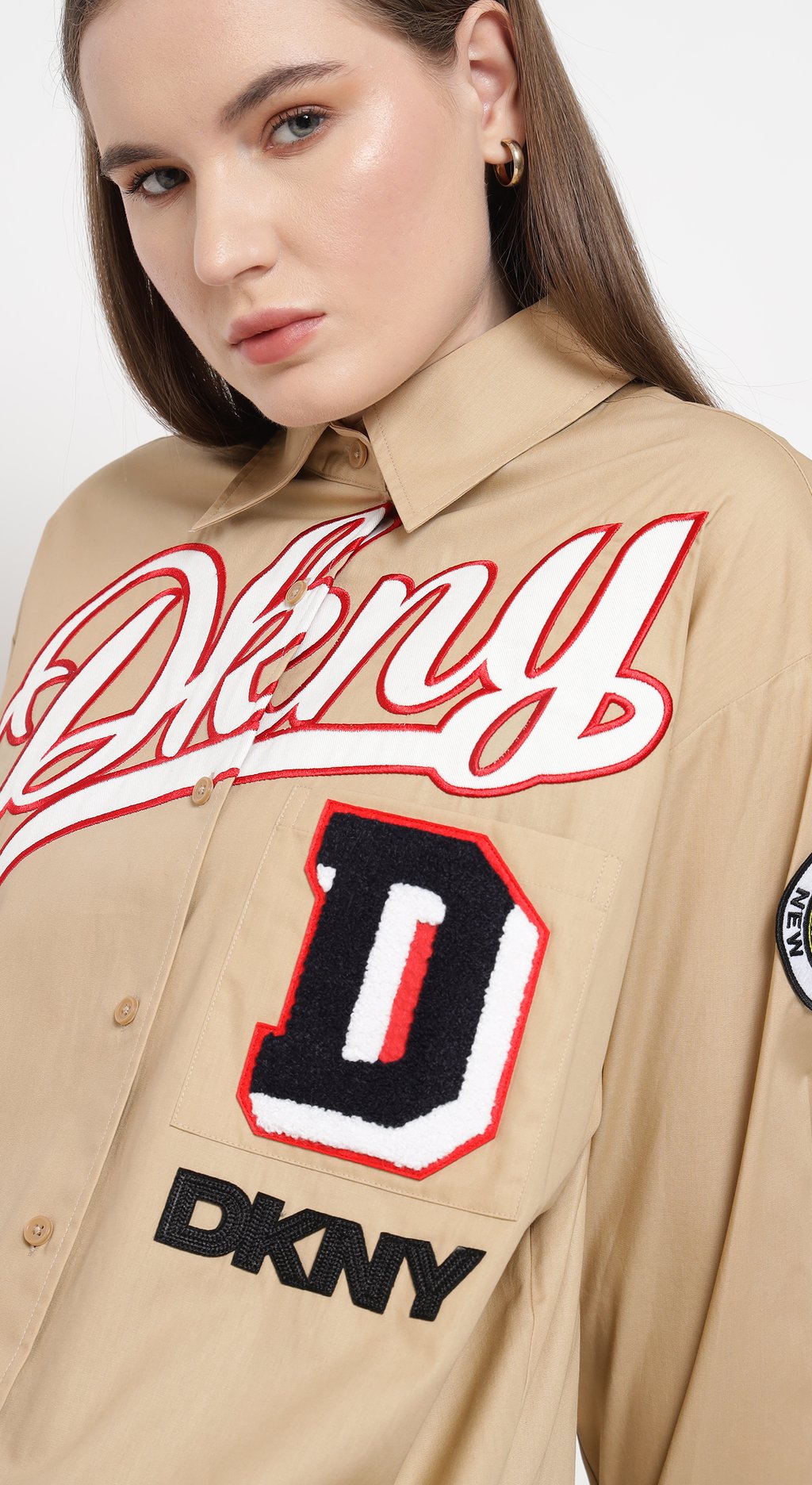 Spread Collar Heat of Ny  Patch & Embroidery Shirt